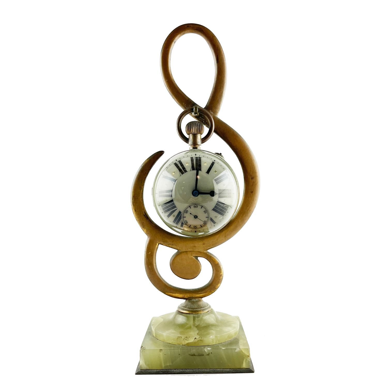 Reloj en bronce y cristal