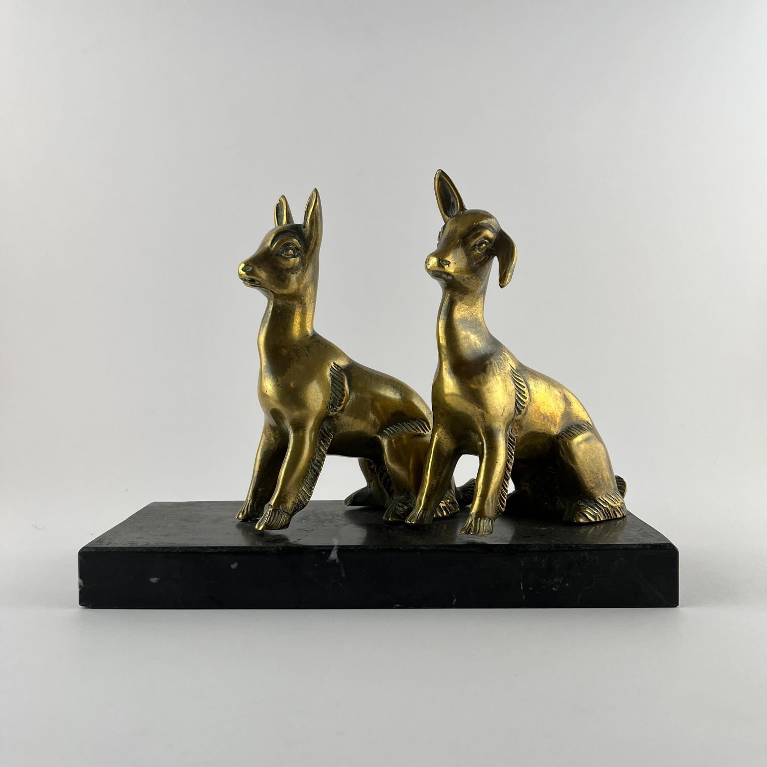 Par de esculturas art decó en bronce