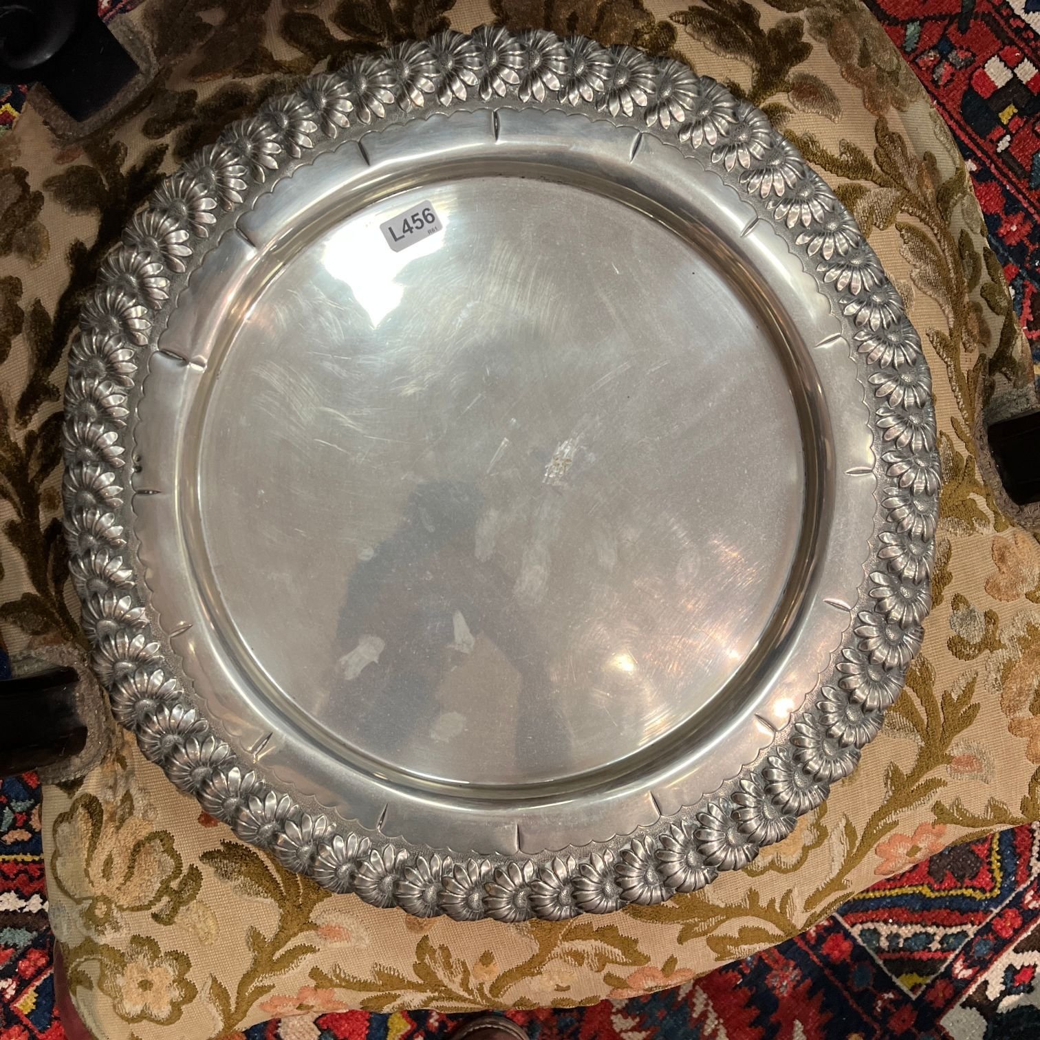 Centro de mesa portugués en plata