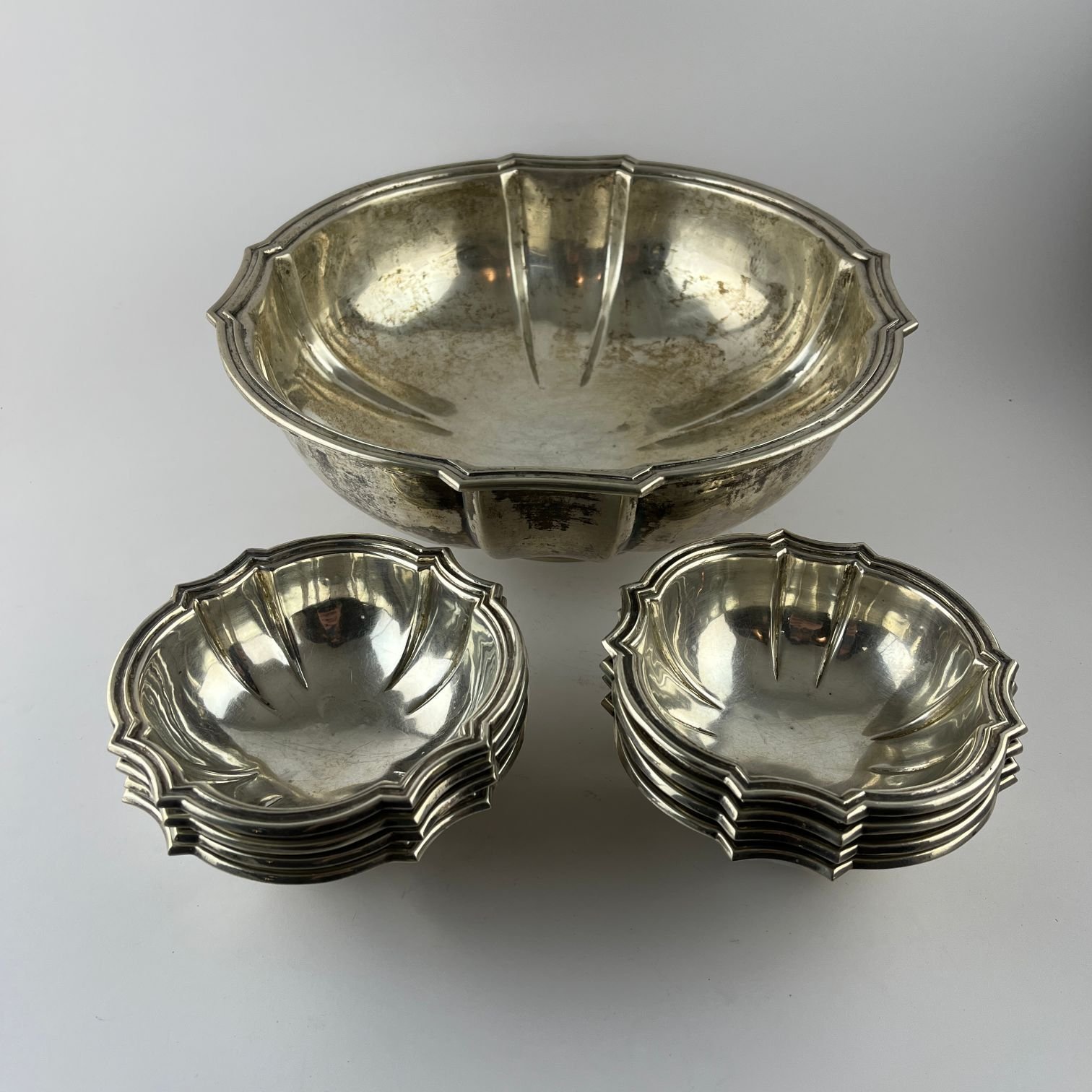 Juego de ensaladera en plata