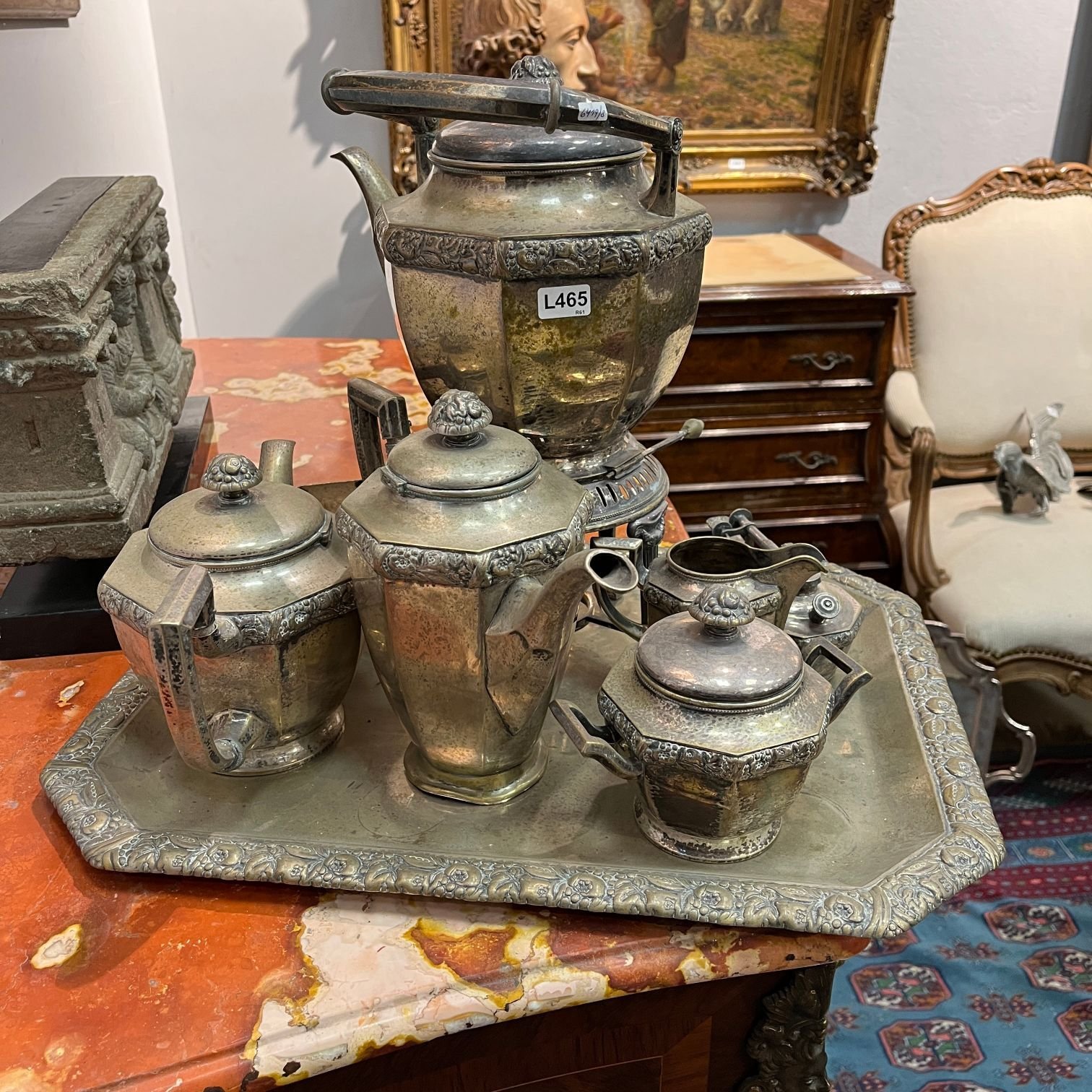 Juego alemán para té y café en plata