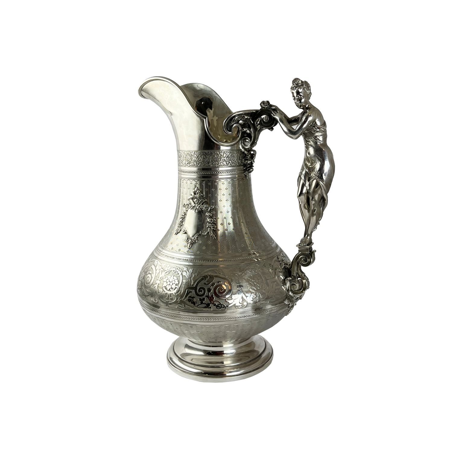 Conjunto de jarra y palangana francesas en plata