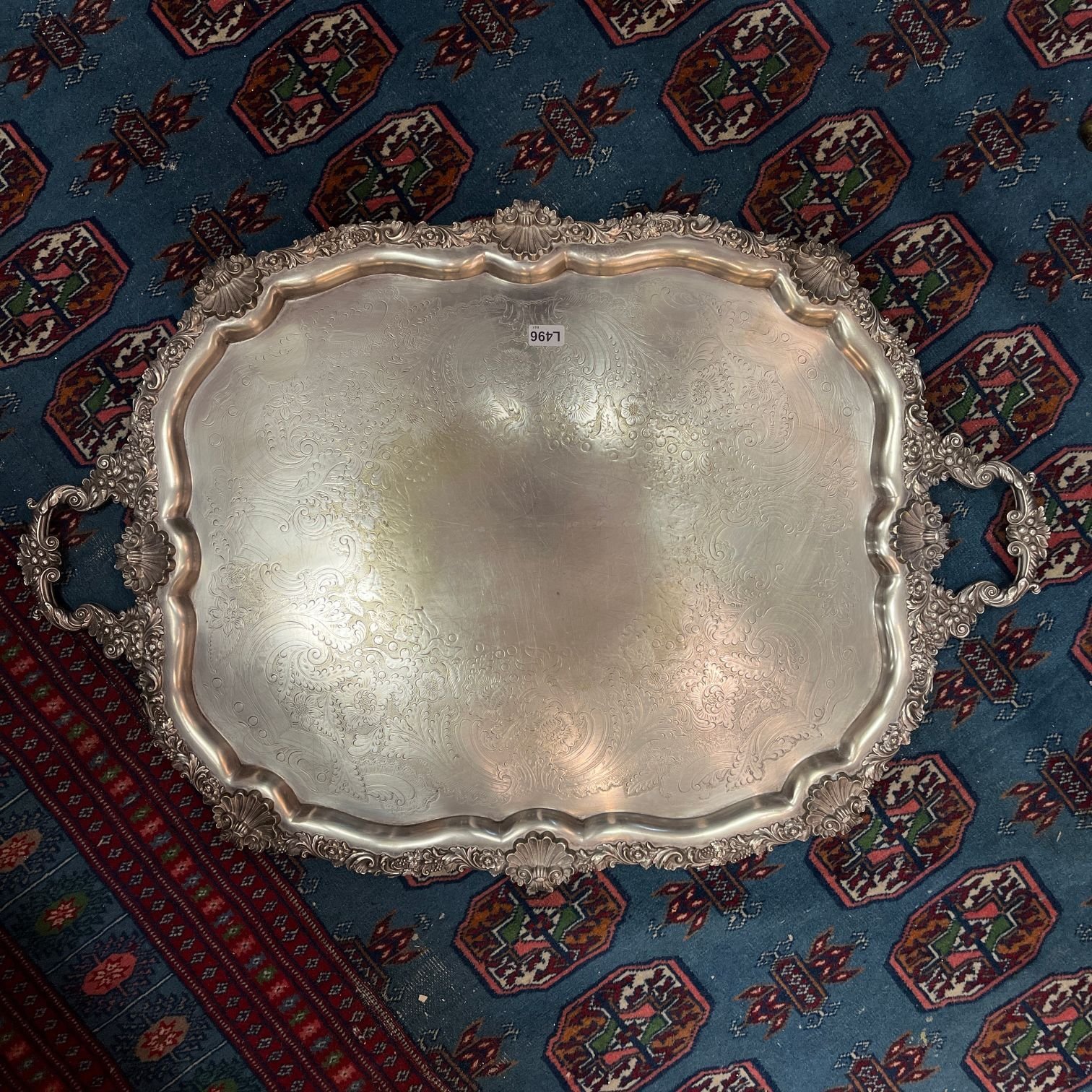 Bandeja inglesa en metal plateado