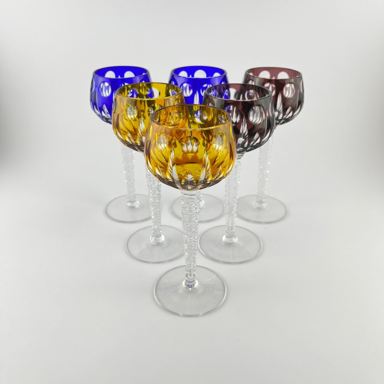 Juego de seis copas en cristal