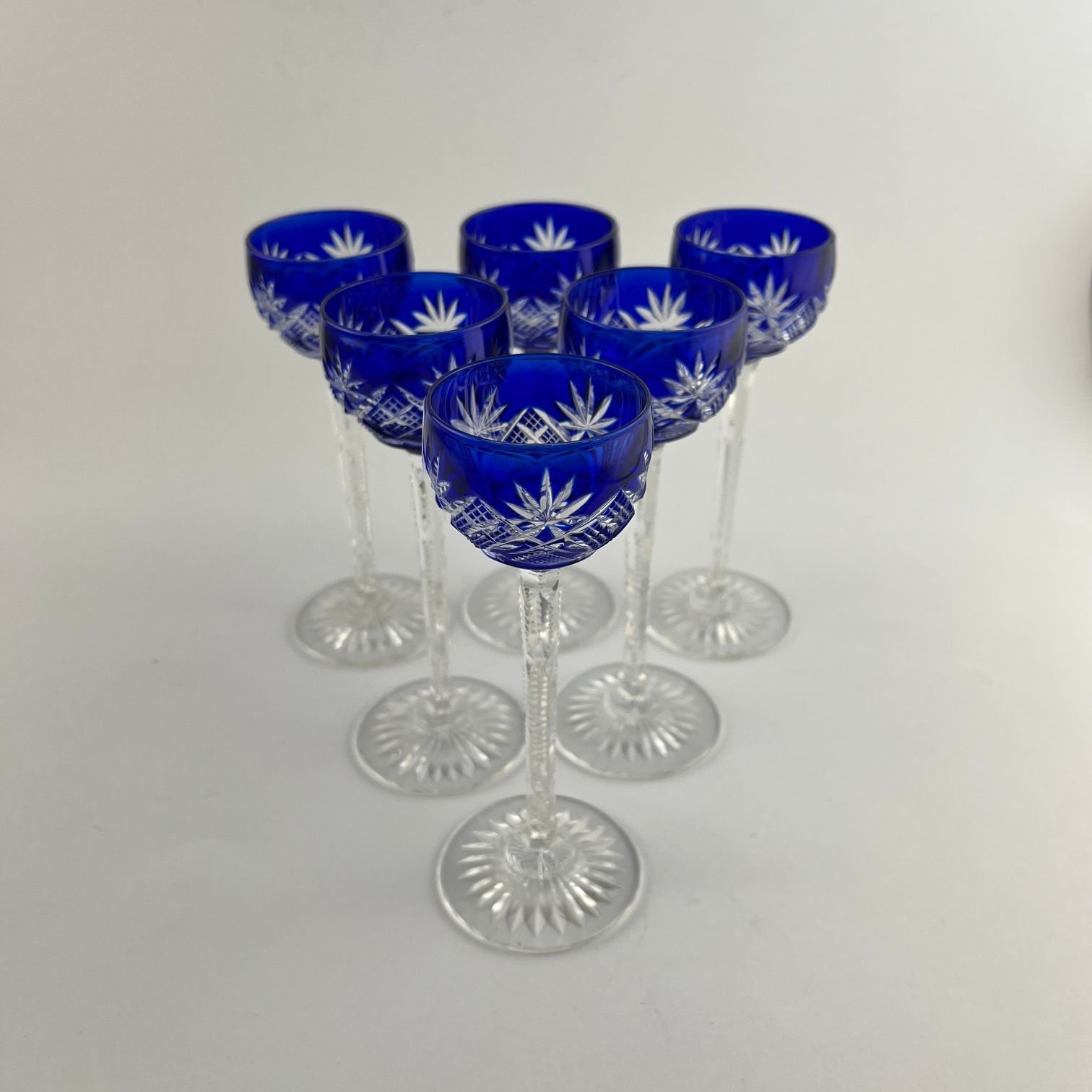 Juego de seis copas en cristal