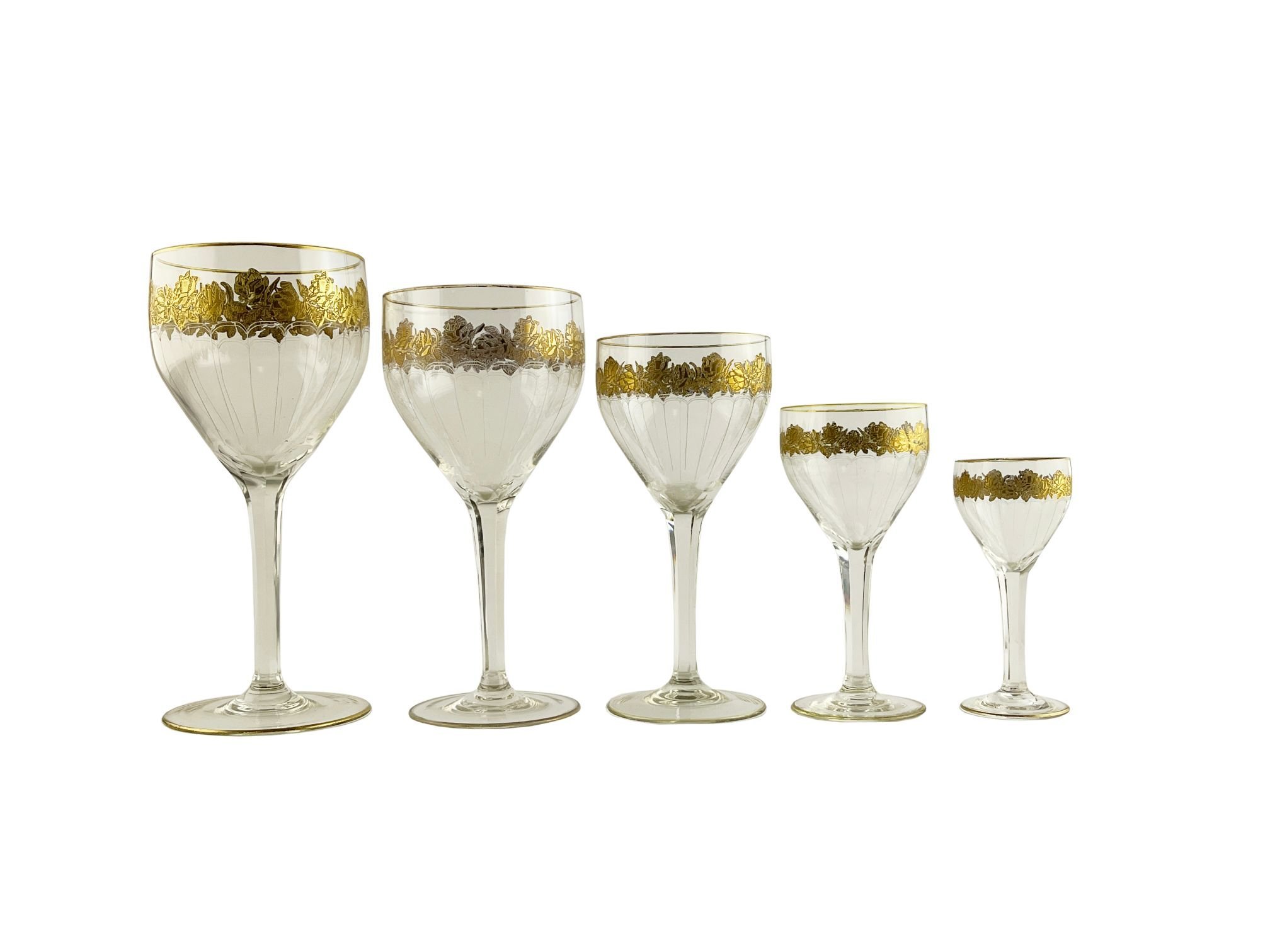 Juego de copas en cristal