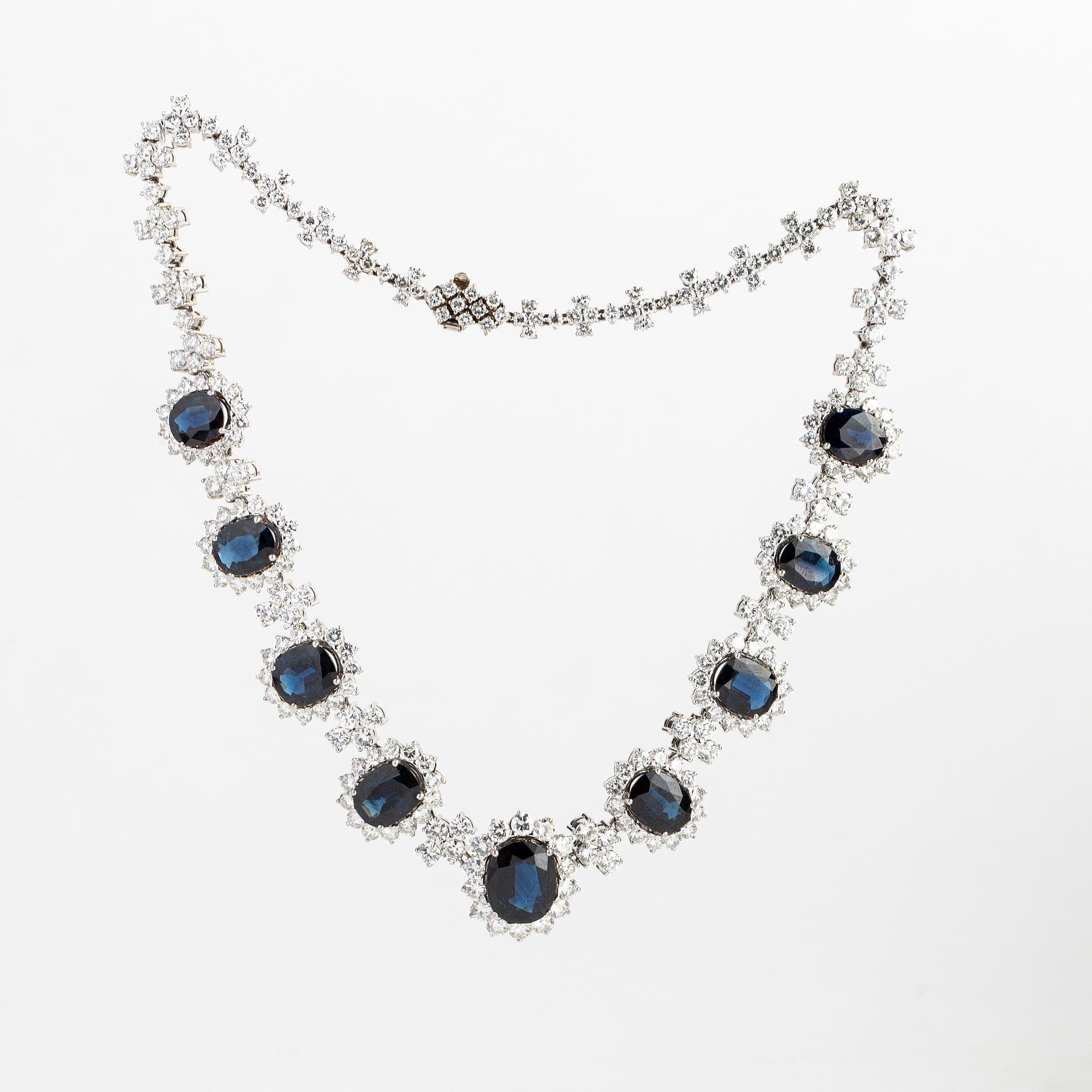 Gargantilla oro 18 K, brillantes y zafiros - Imagen 4
