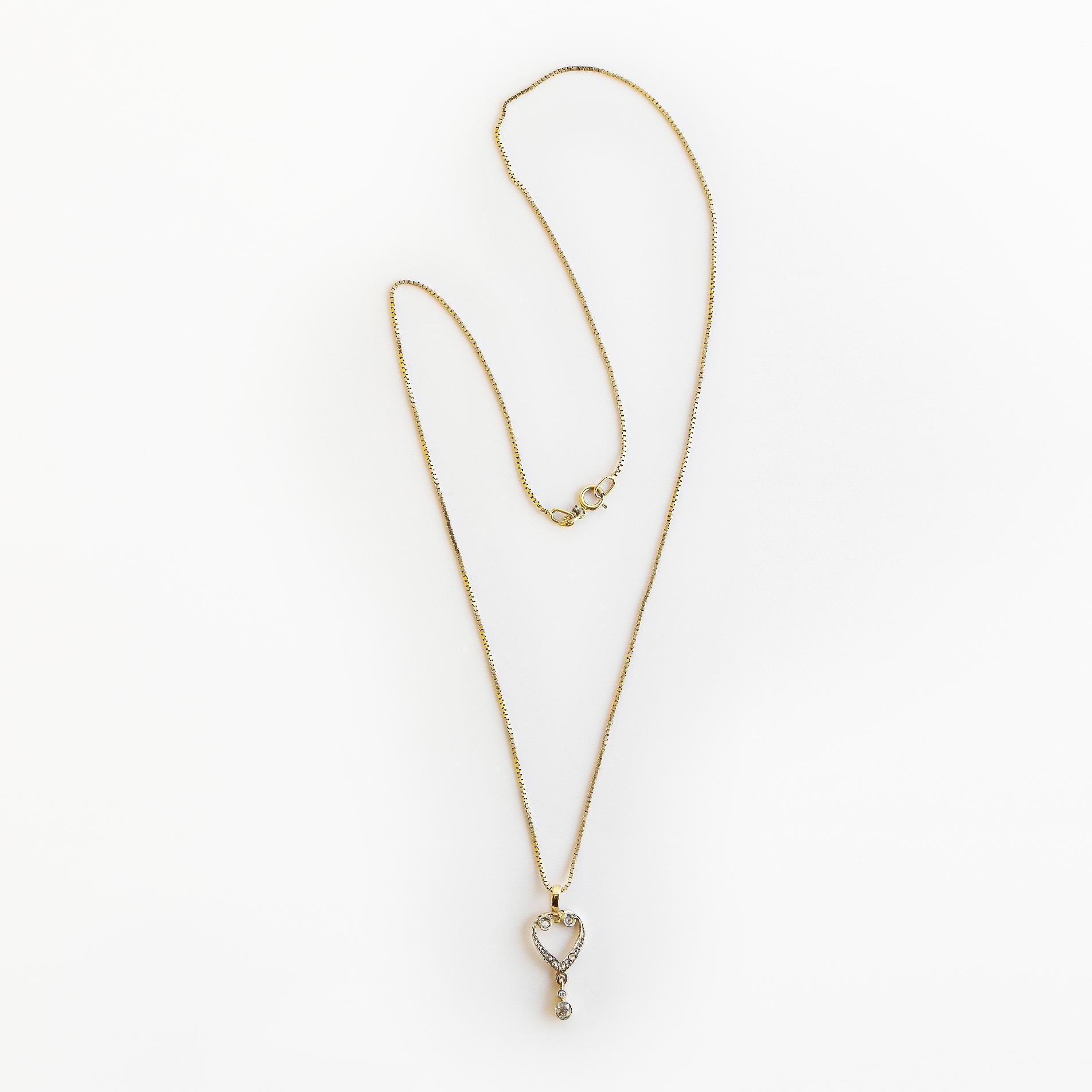 Cadena oro 10 K, brillante y diamante