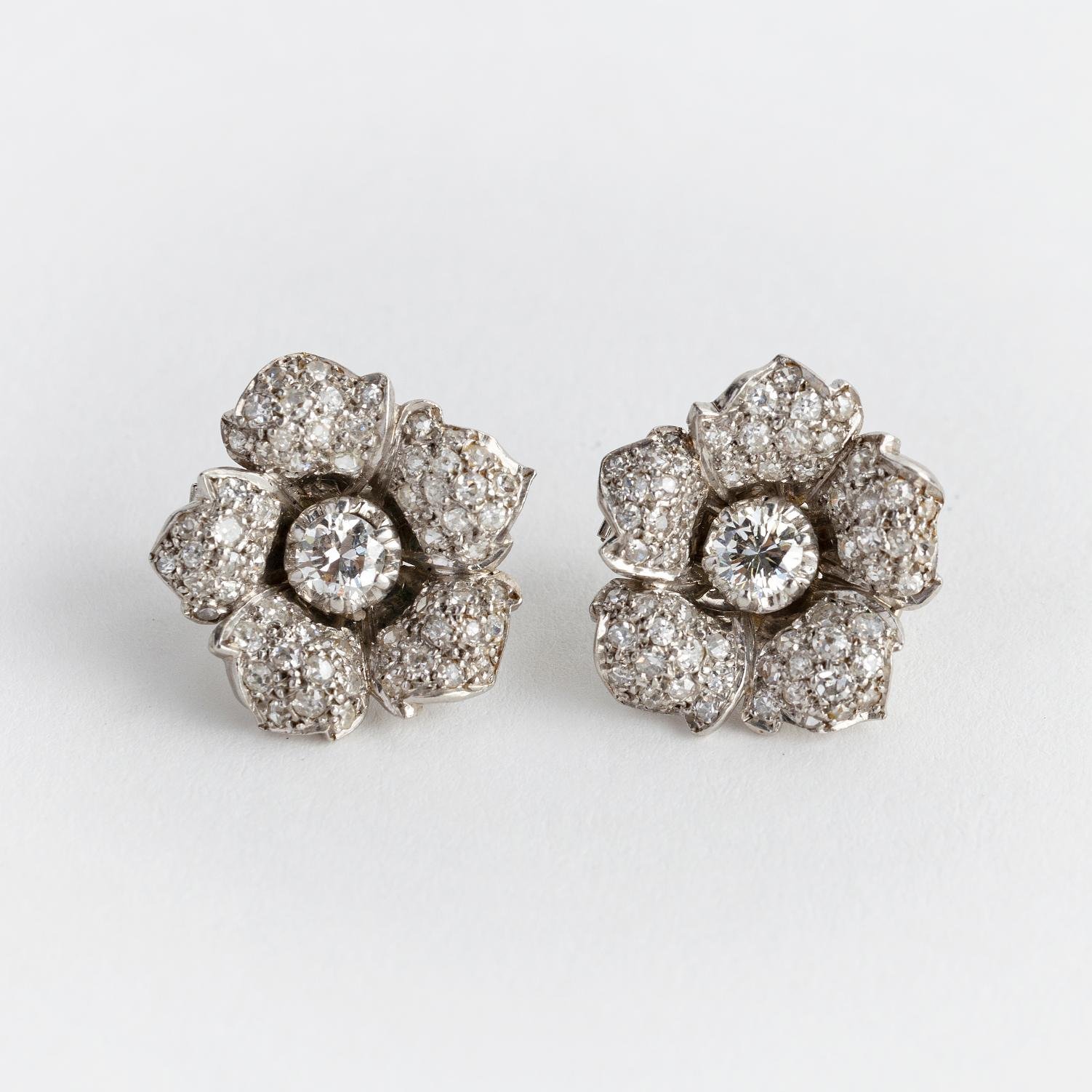 Par de caravanas oro 18 K y brillantes