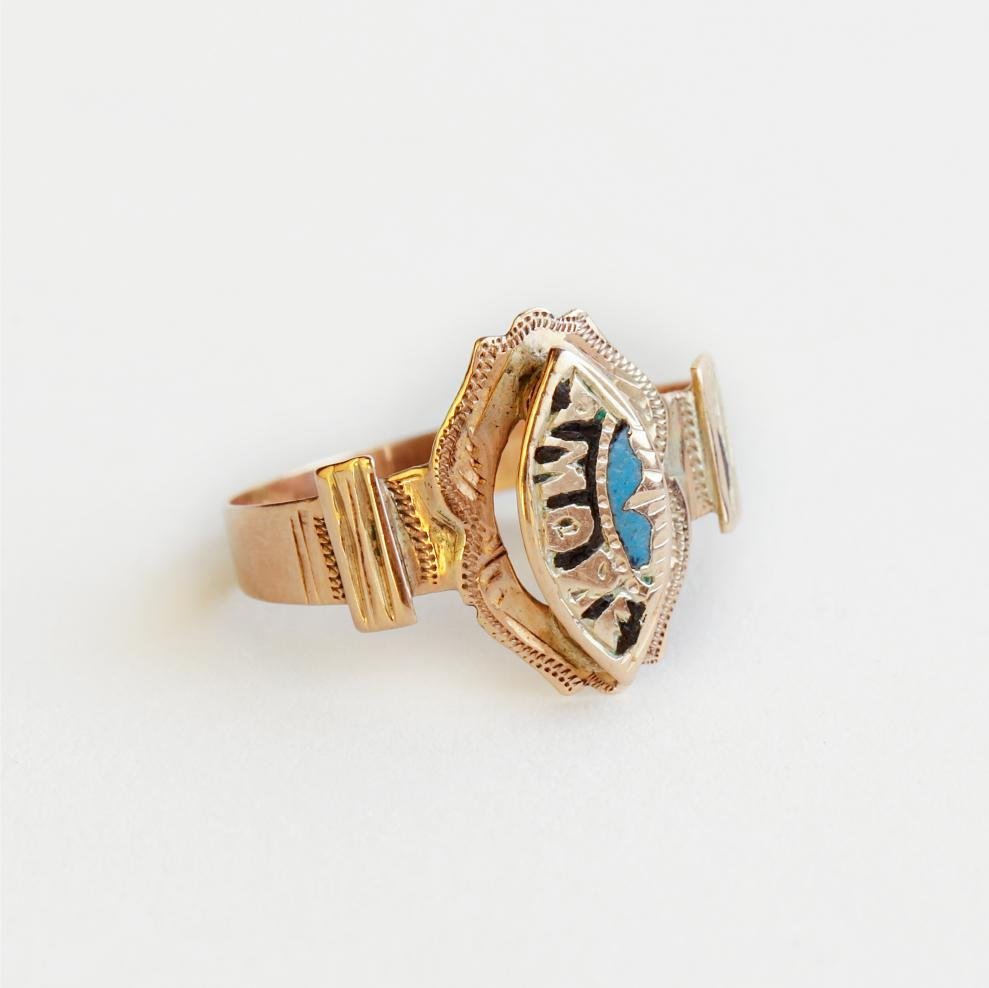 Anillo oro y esmalte