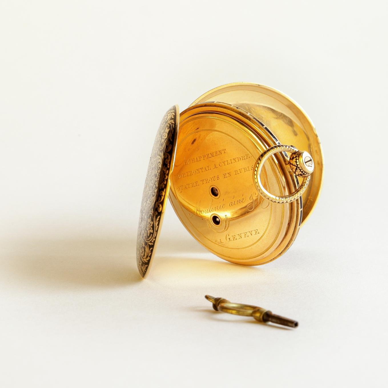 Reloj de bolsillo en plata, oro y esmalte - Imagen 4