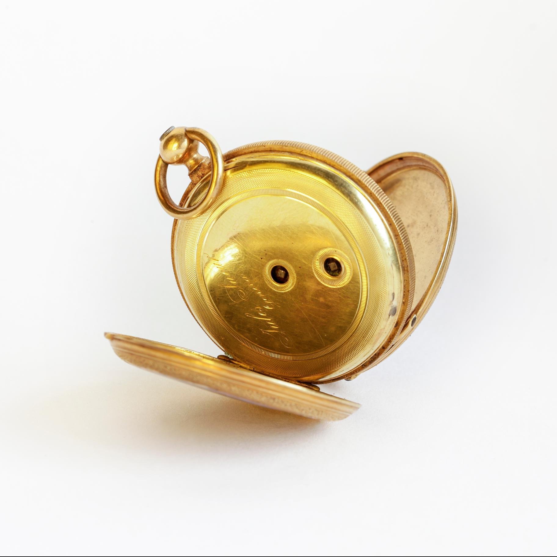 Reloj de bolsillo châtelaine oro 18 y esmalte - Imagen 4