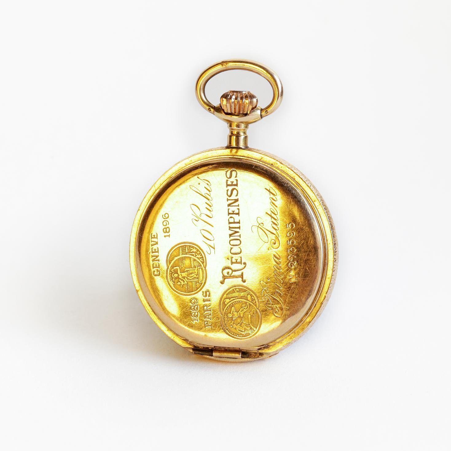 Reloj de bolsillo châtelaine oro 18 K, esmalte y diamantes - Imagen 4