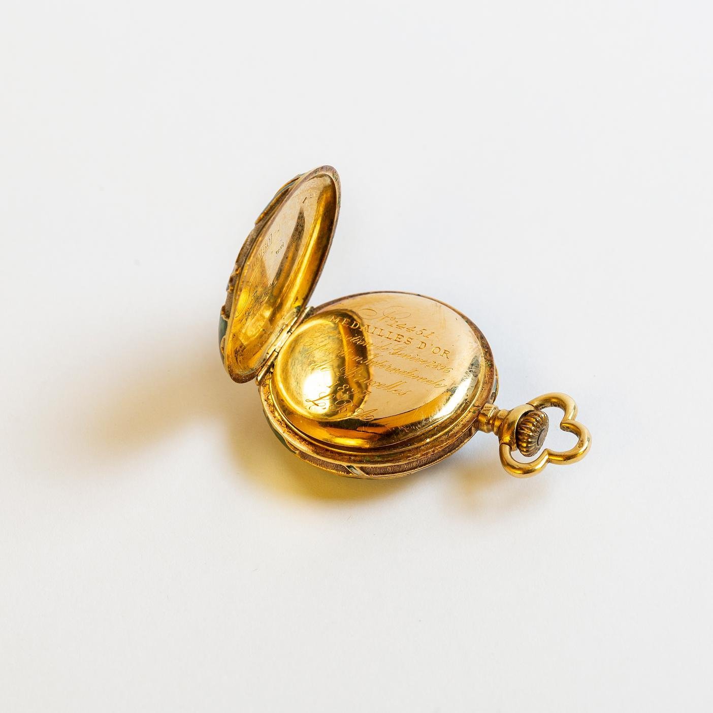 Reloj châtelaine oro 18 K y esmalte - Imagen 4