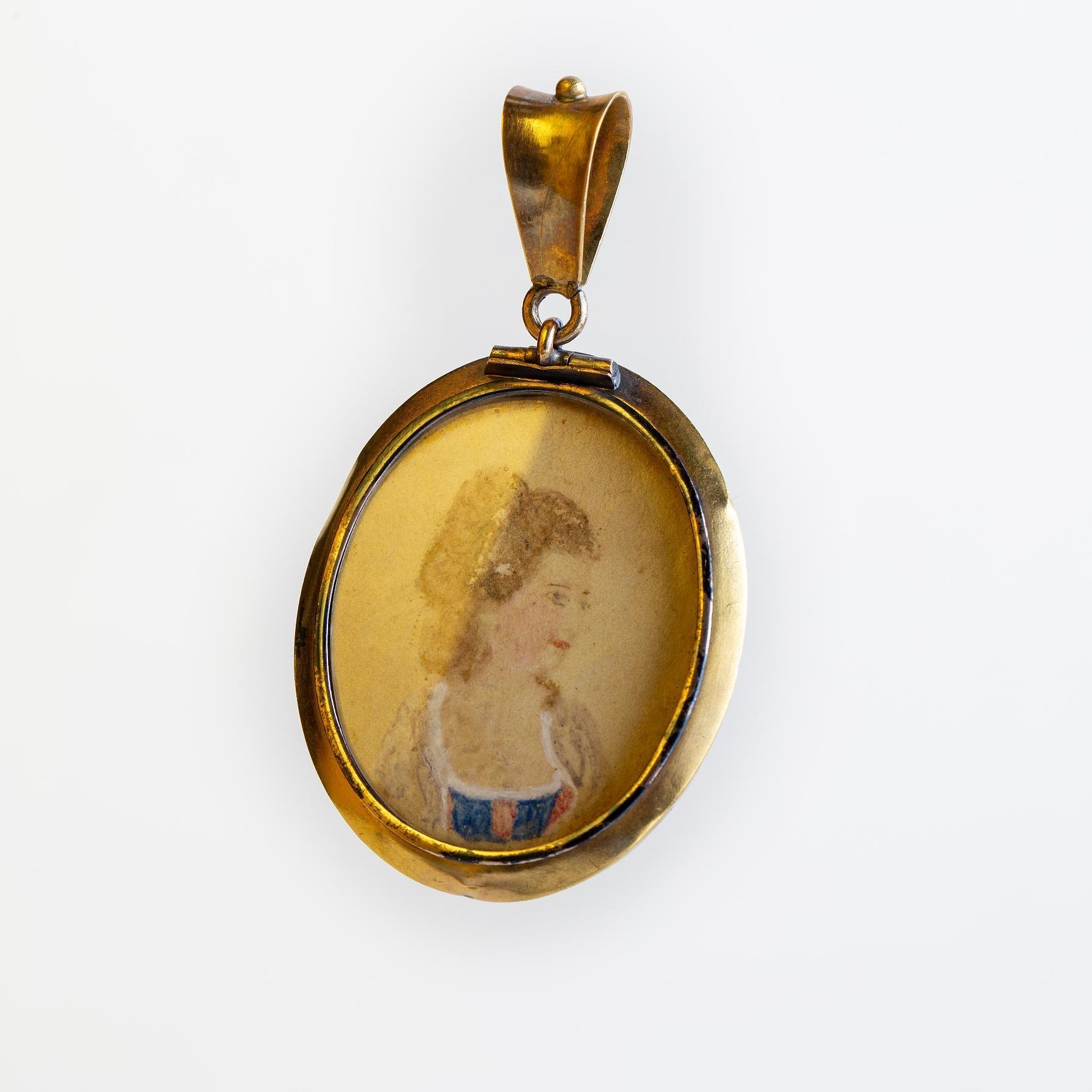 Relicario en oro, esmalte y perlas, con miniatura - Imagen 4