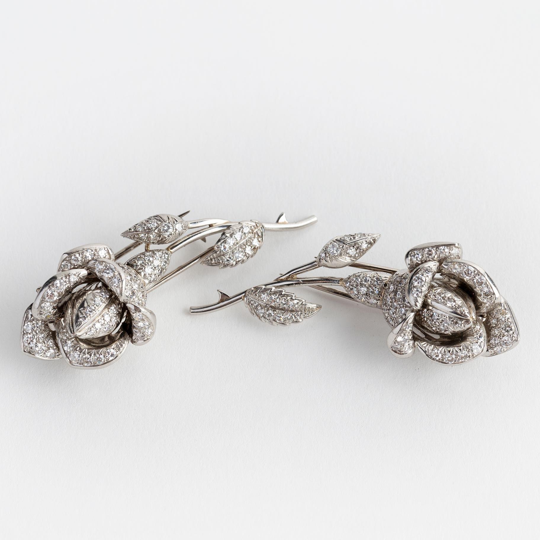 Prendedores en platino y brillantes