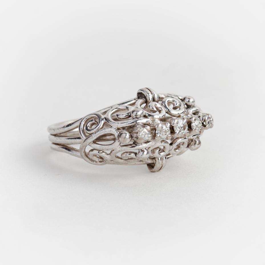 Anillo oro 18 K y brillantes