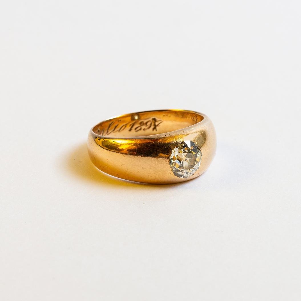 Anillo oro 18 K y brillante