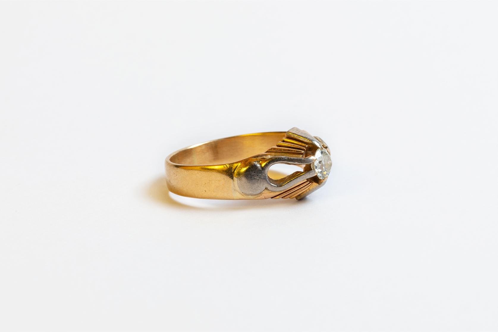 Anillo oro 18 K y brillante
