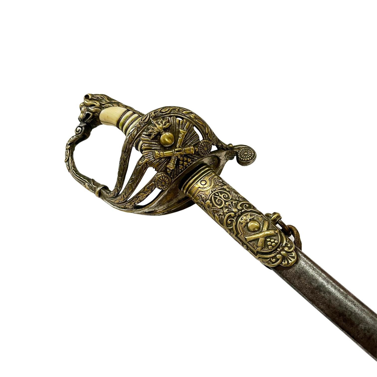 Sable español de oficial de artillería 1862