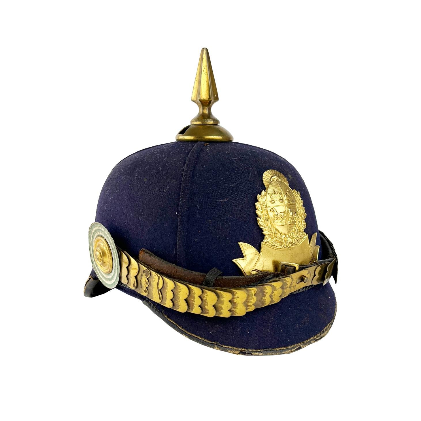 Casco Bobby de policía uruguaya 1930