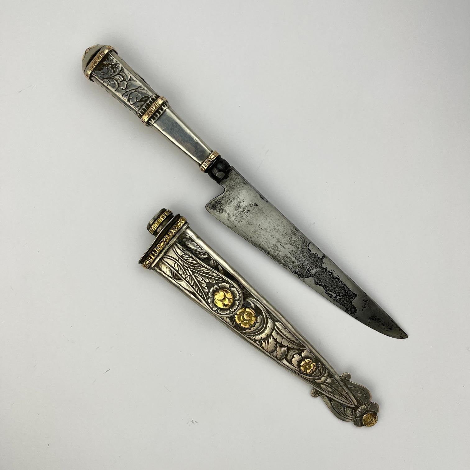 Cuchillo criollo en plata y oro - Imagen 2