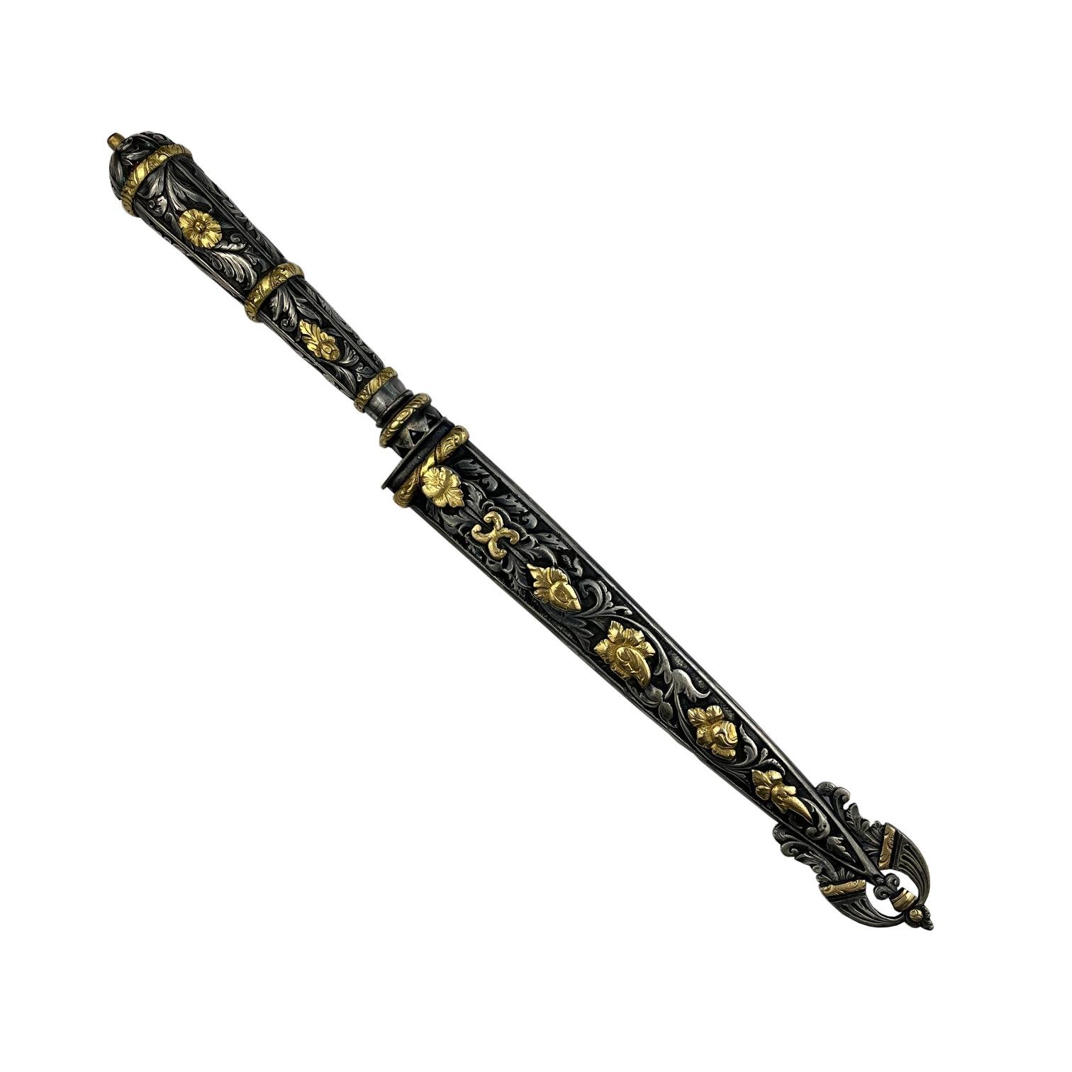 Cuchillo criollo en plata y oro