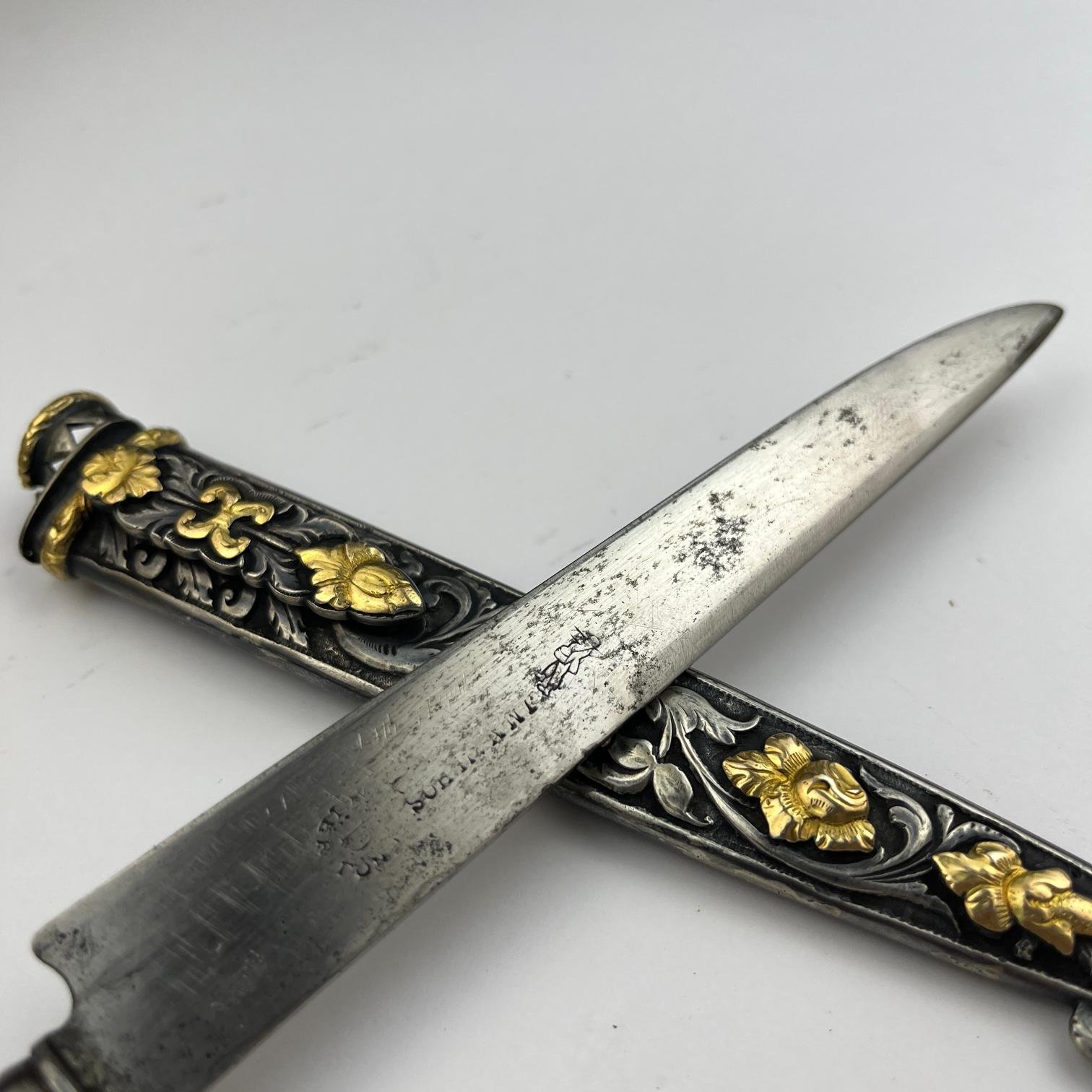 Cuchillo criollo en plata y oro - Imagen 3
