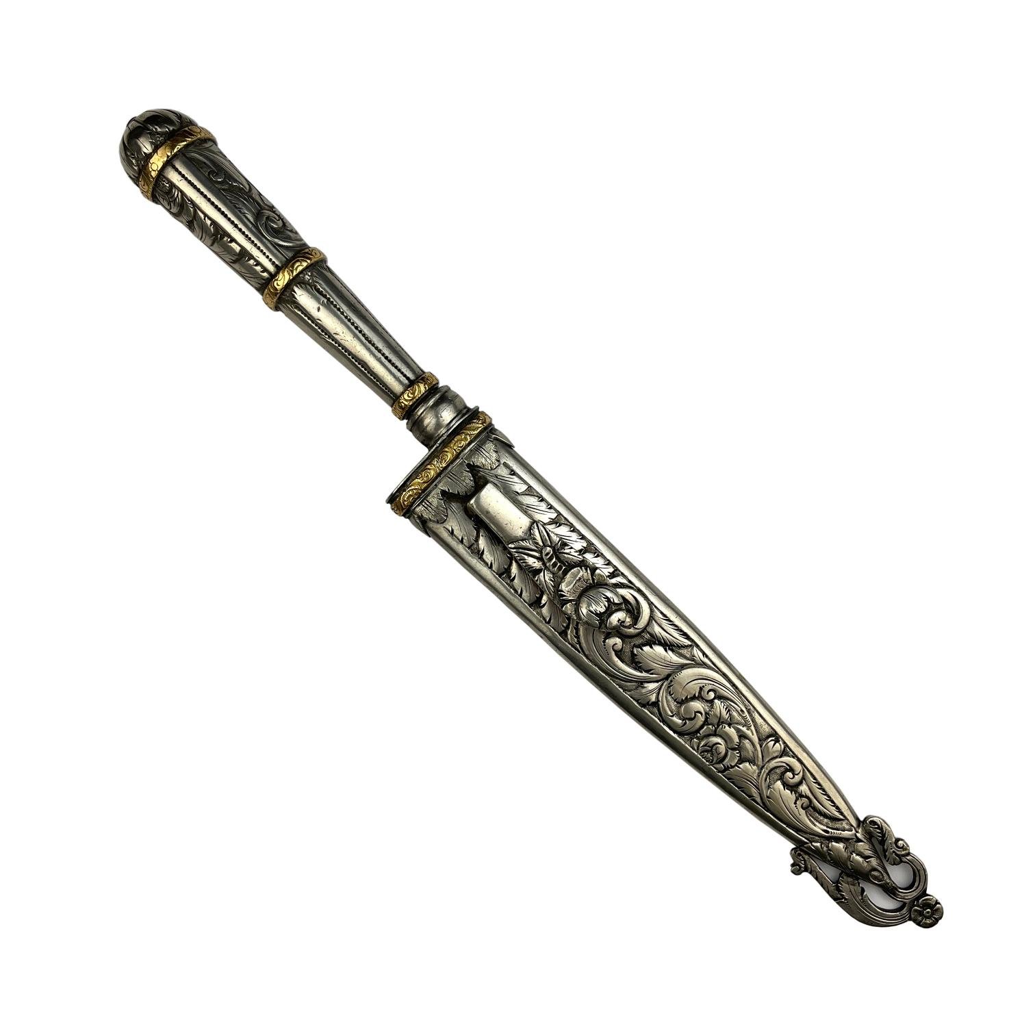 Cuchillo criollo "Cazador al Filo" en plata