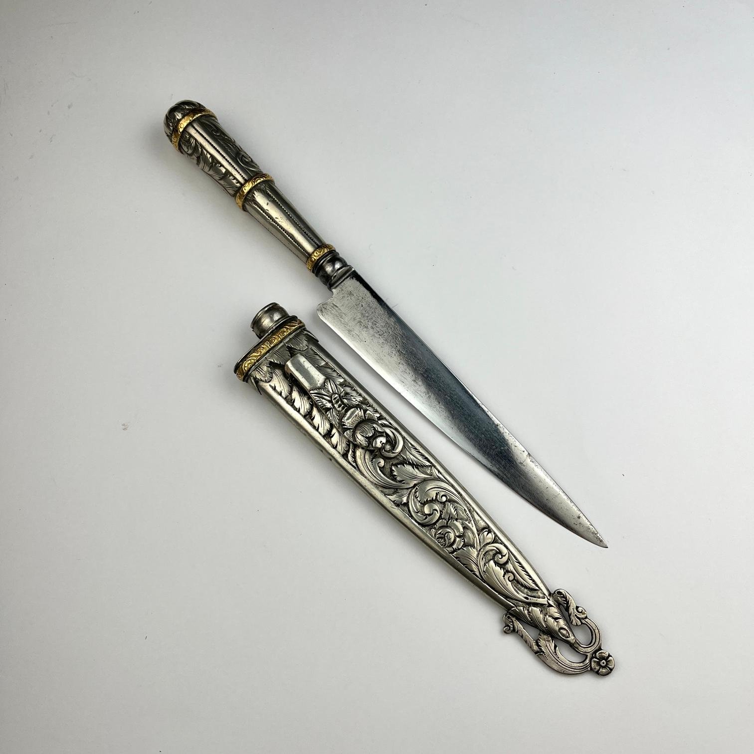 Cuchillo criollo "Cazador al Filo" en plata - Imagen 2