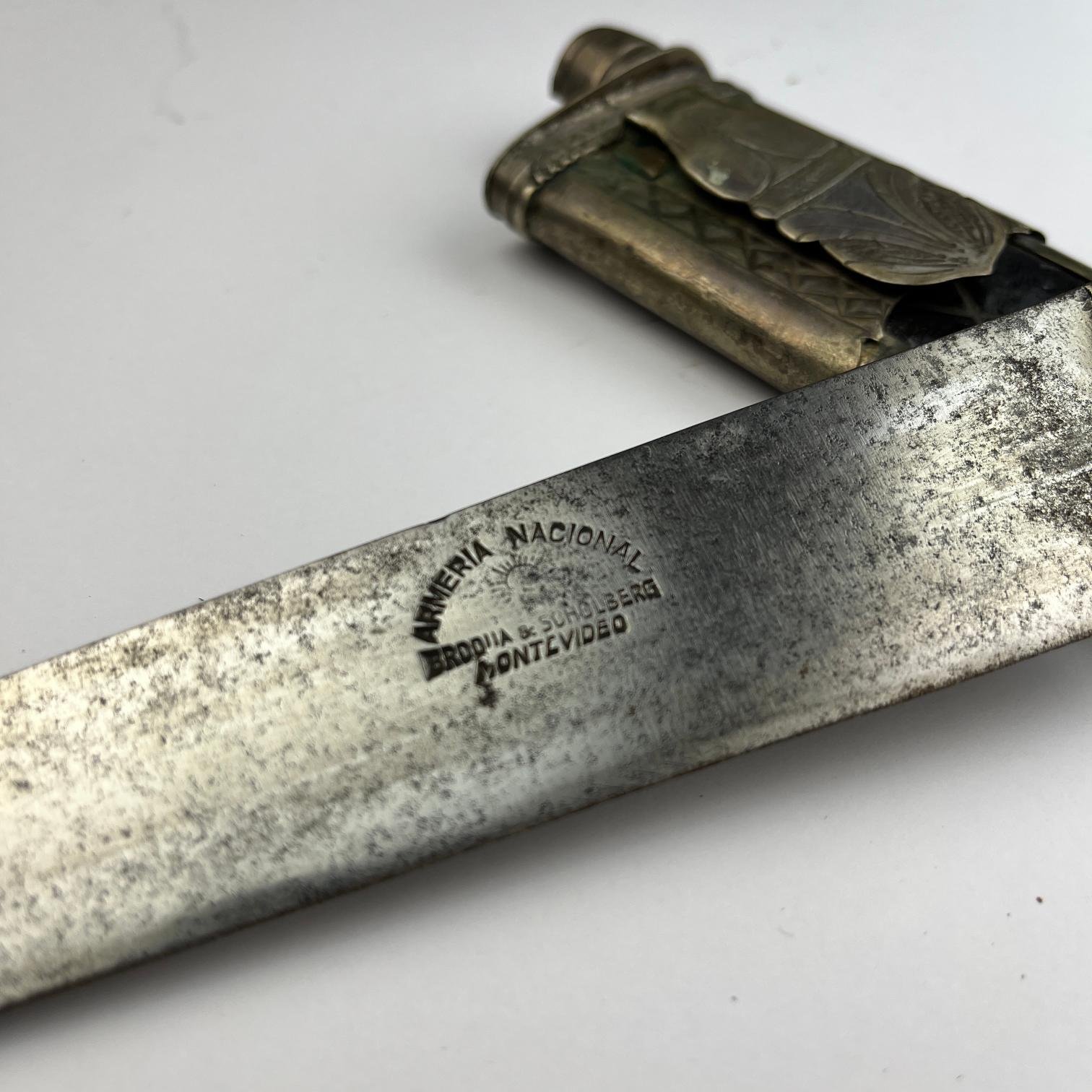 Cuchillo criollo "Armería Nacional" en plata - Imagen 3