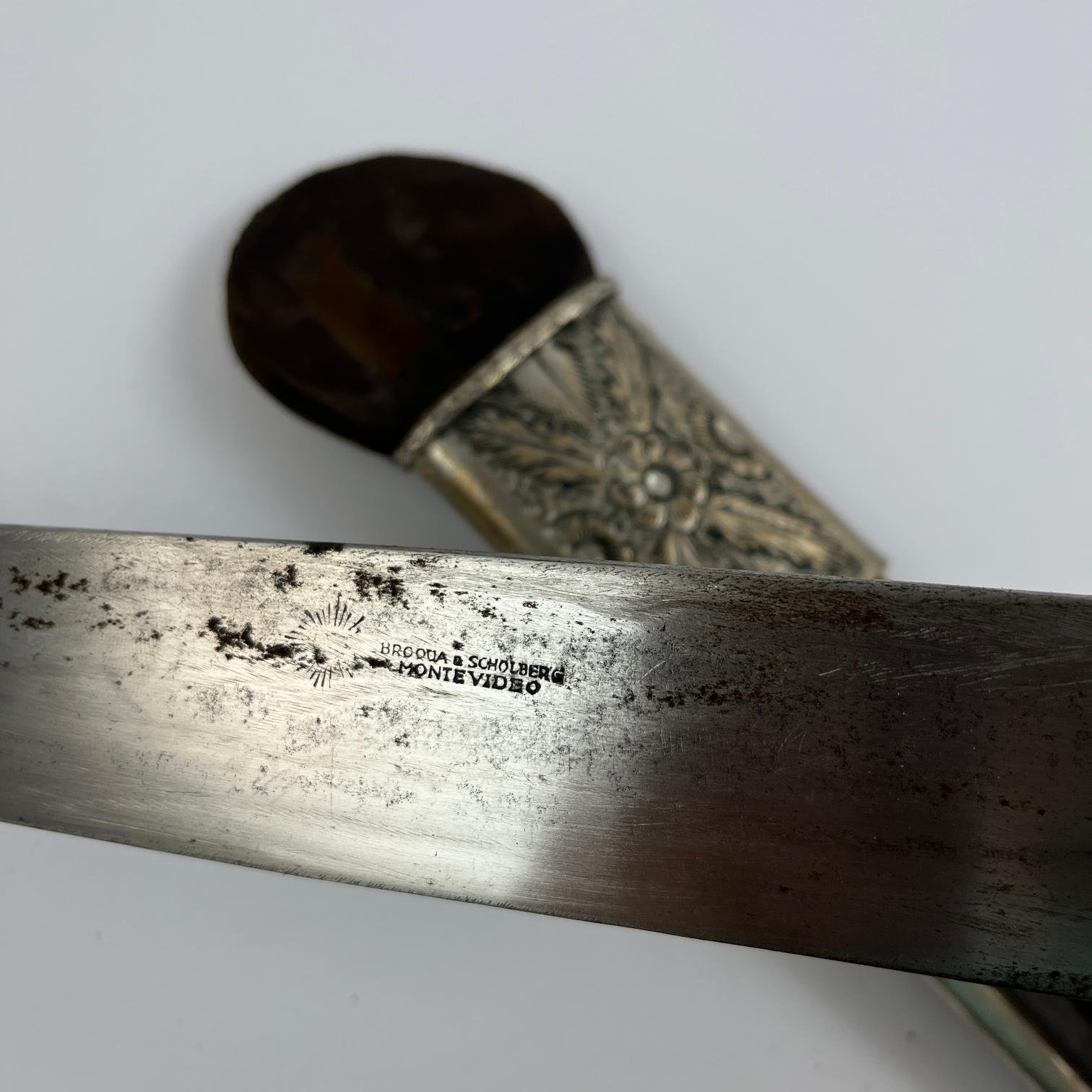 Cuchillo criollo "Sol" en plata - Imagen 2