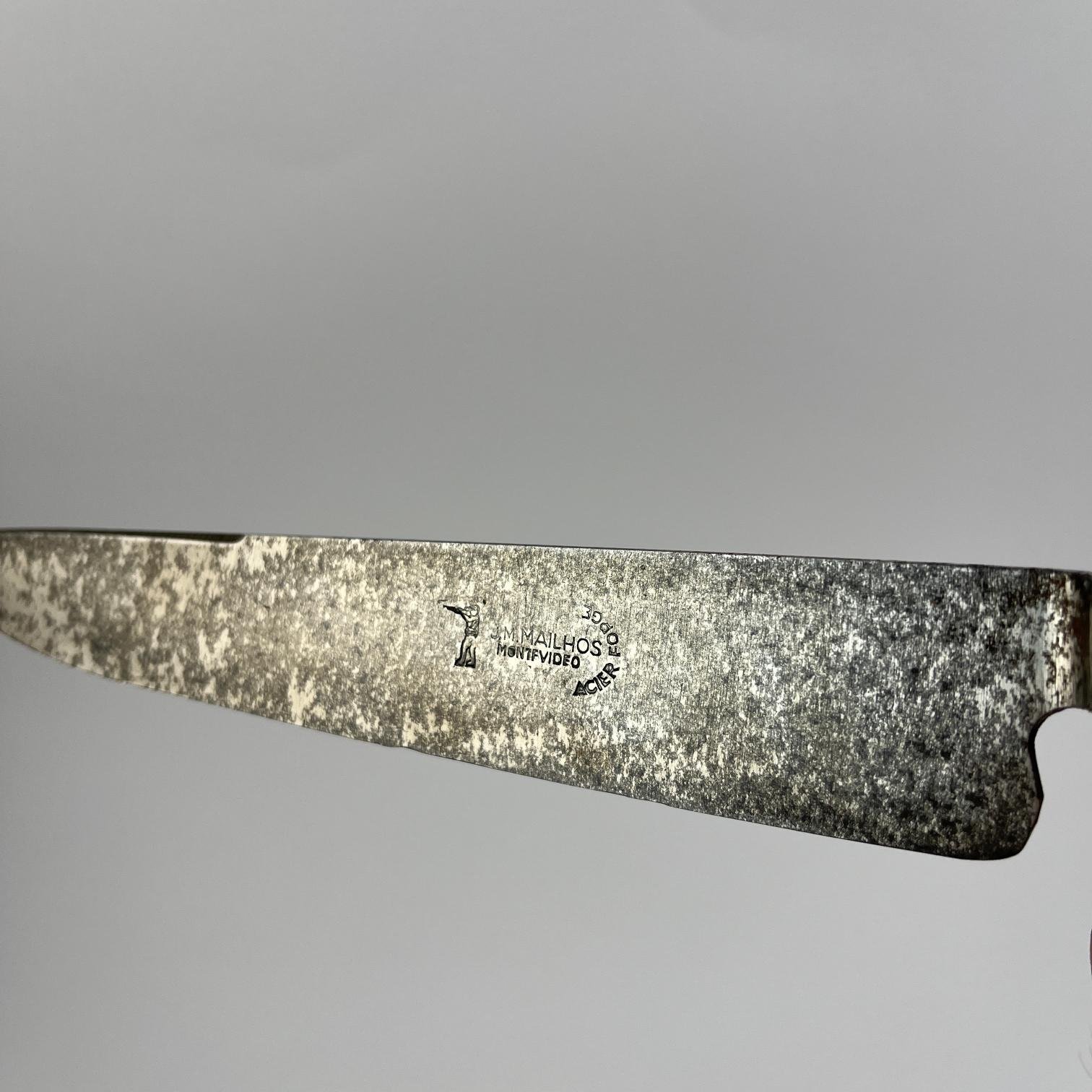 Cuchillo criollo "Cazador a la Punta" en plata y oro - Imagen 2