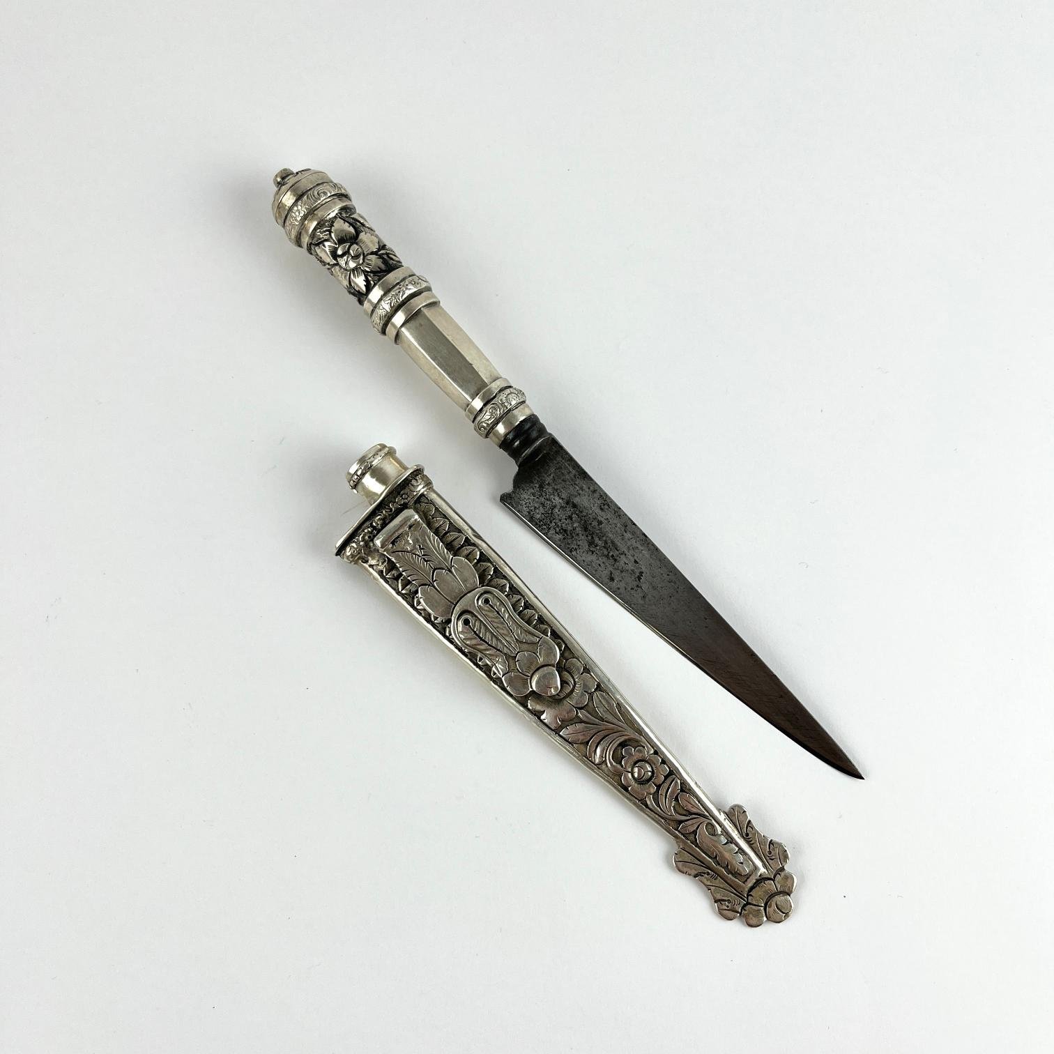 Cuchillo criollo riograndense "Coqueiro" en plata - Imagen 2