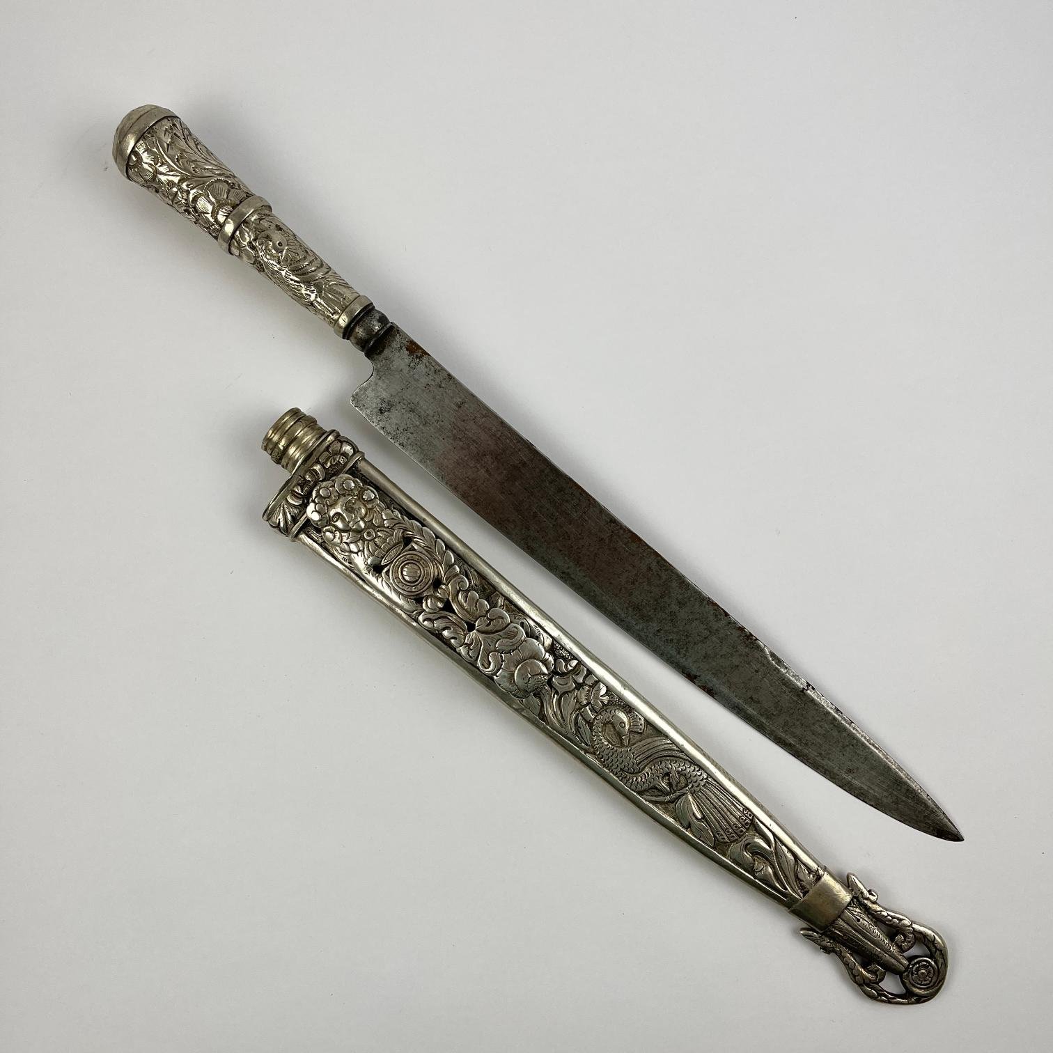 Cuchillo criollo riograndense "Cazador al Filo" en plata - Imagen 2