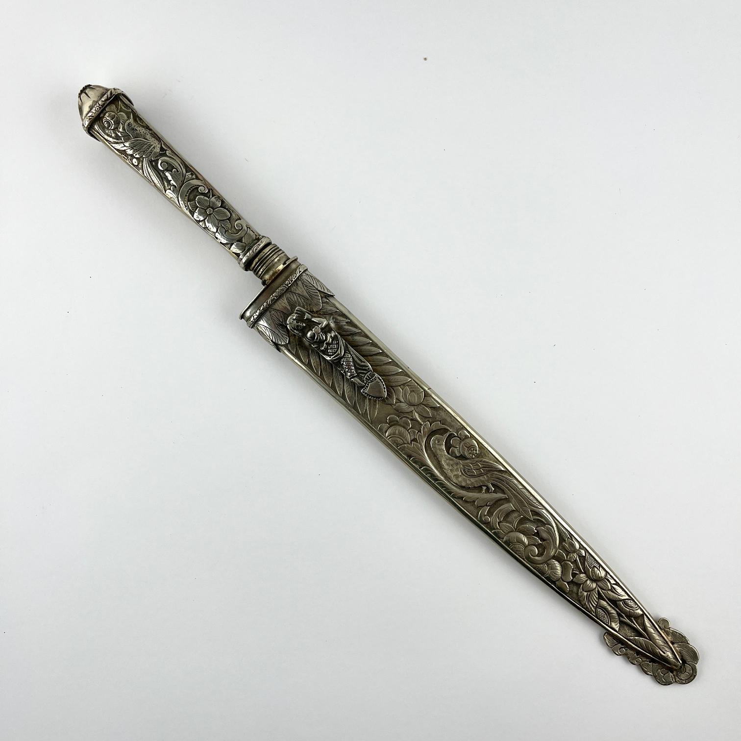 Cuchillo criollo "Sol" en plata y oro