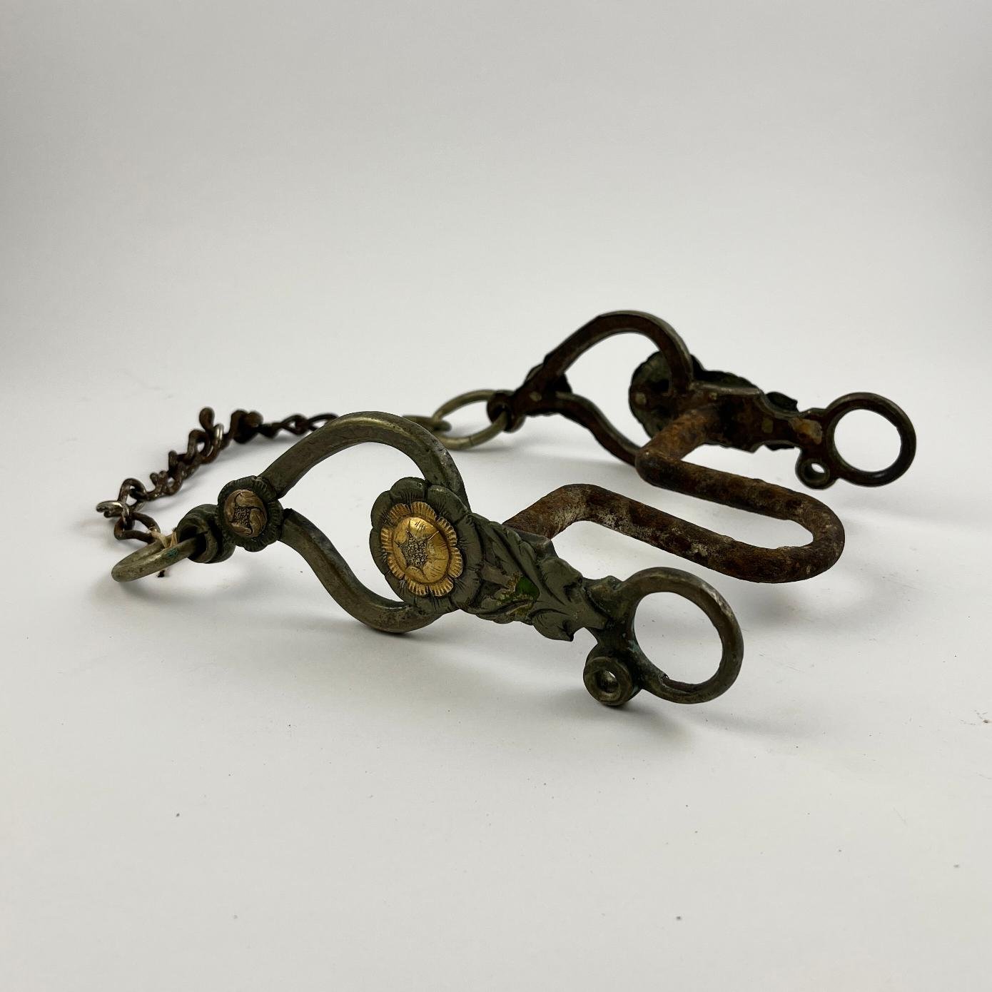 Freno en hierro forjado, plata y oro