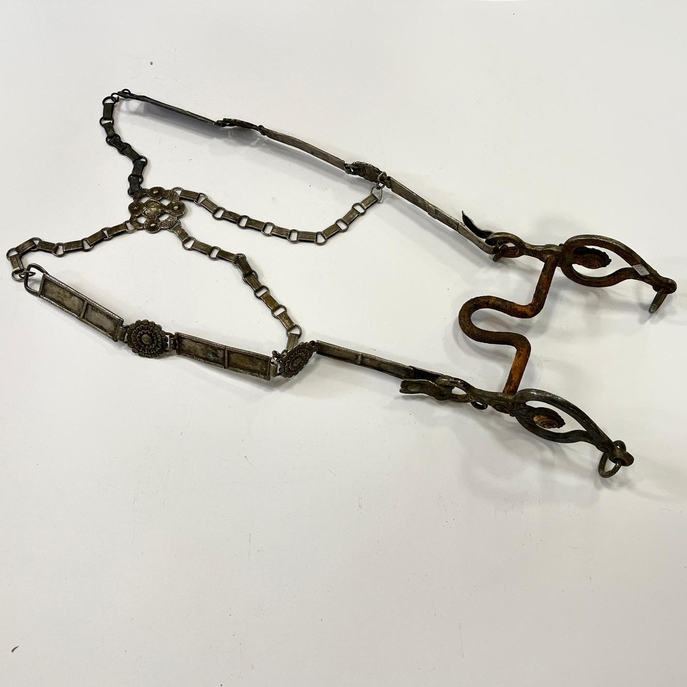 Freno en hierro forjado, plata y oro