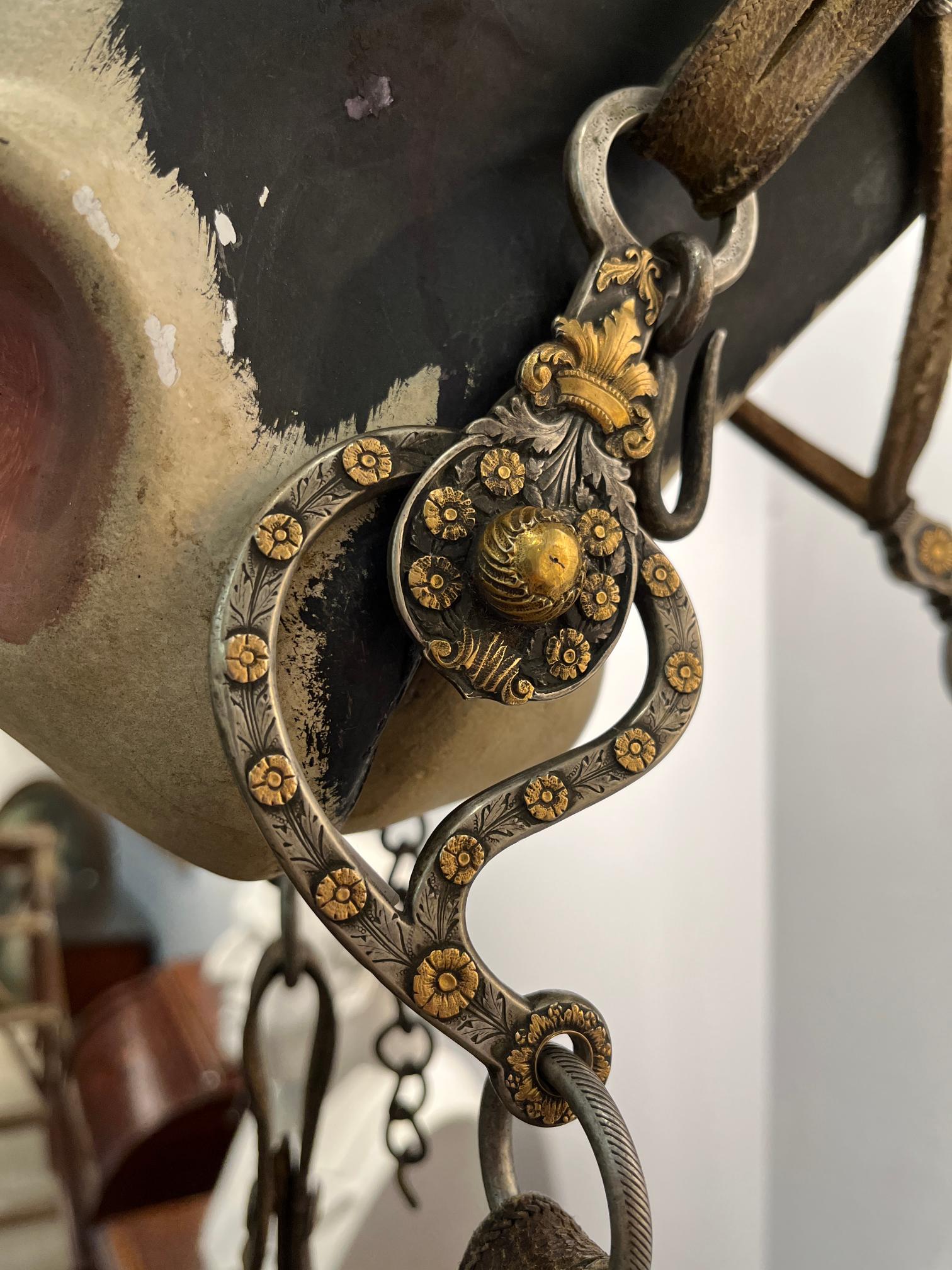 Juego de freno y bozal en cuerp, hierro, plata, oro y metal - Imagen 2