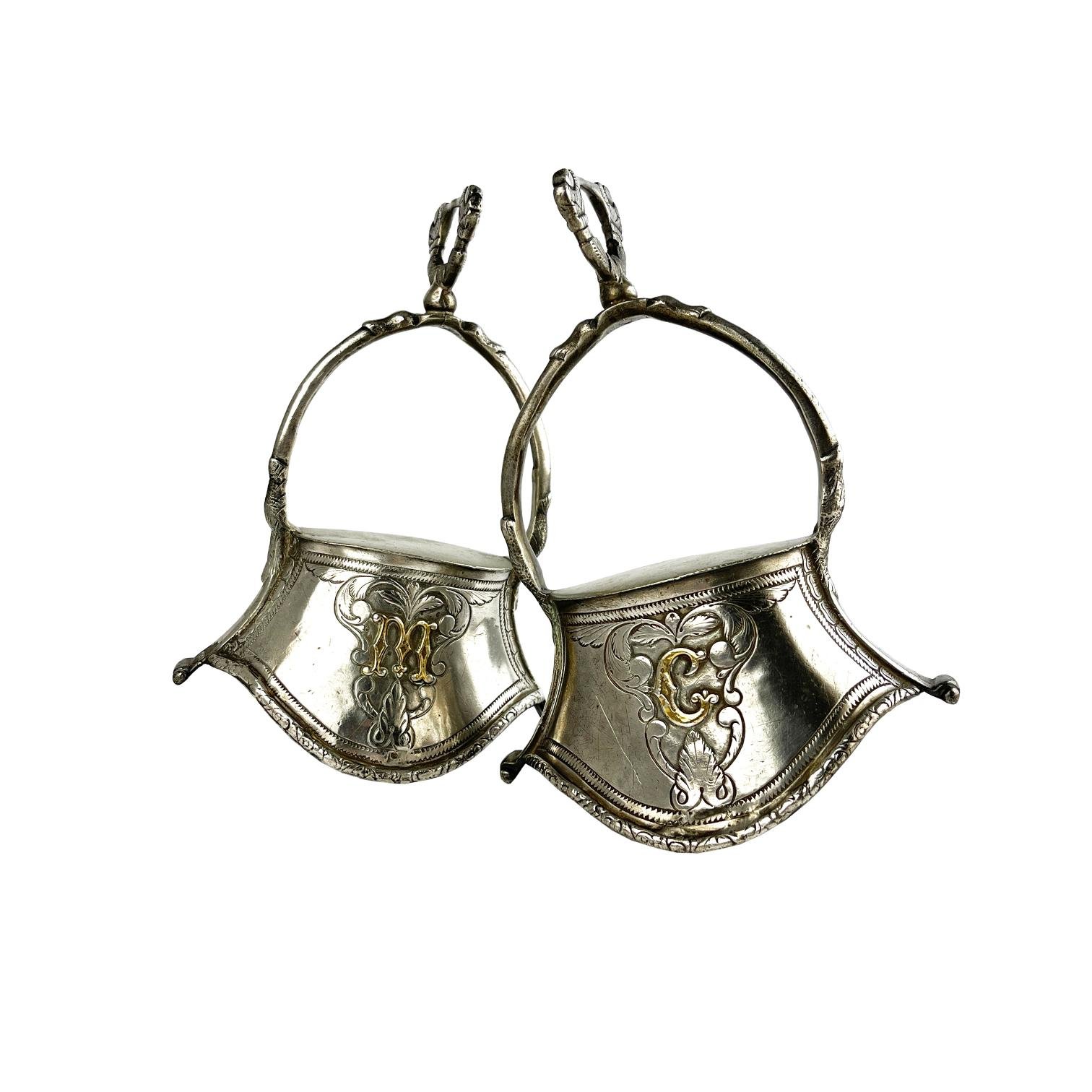 Par de estribos en plata