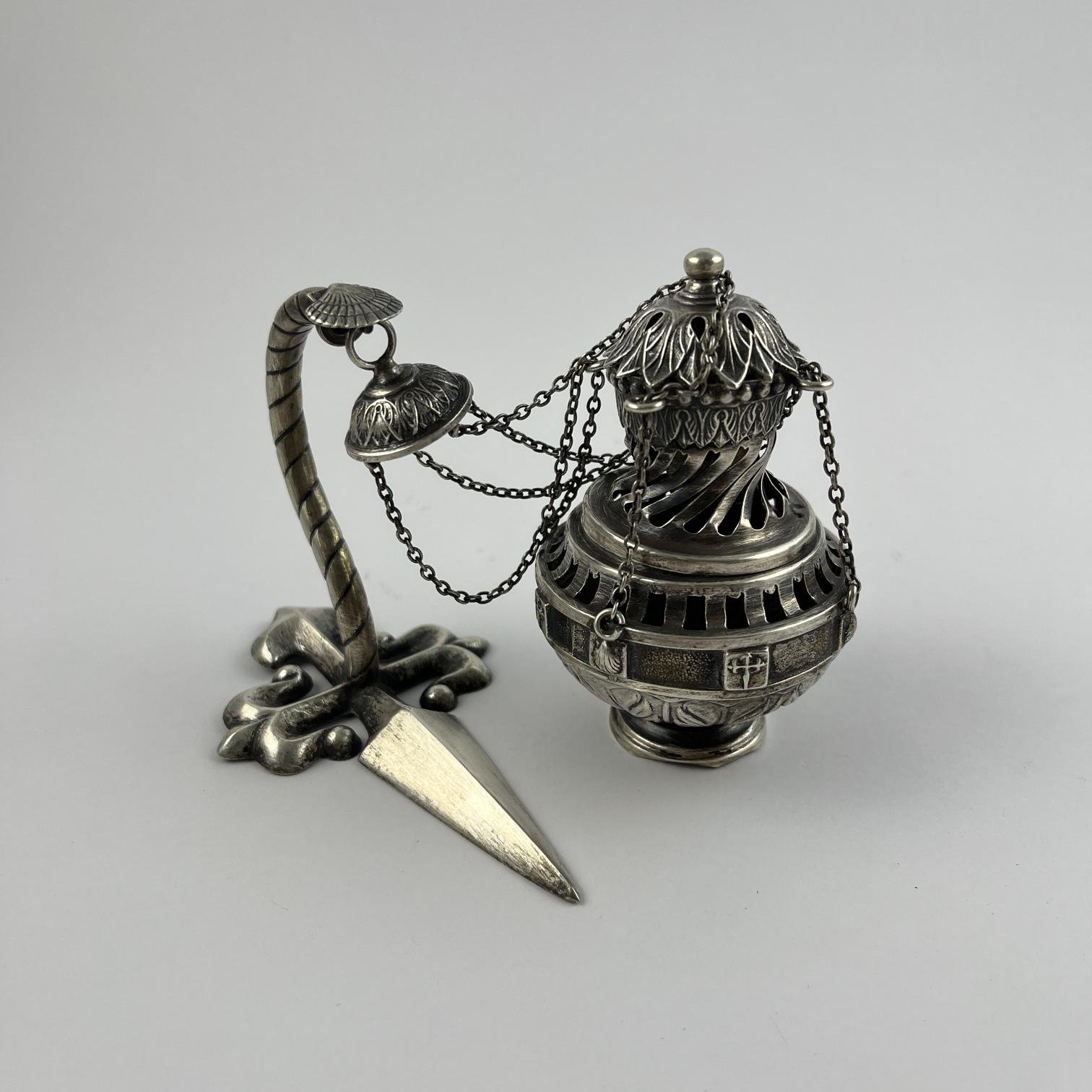 Sahumador español en plata