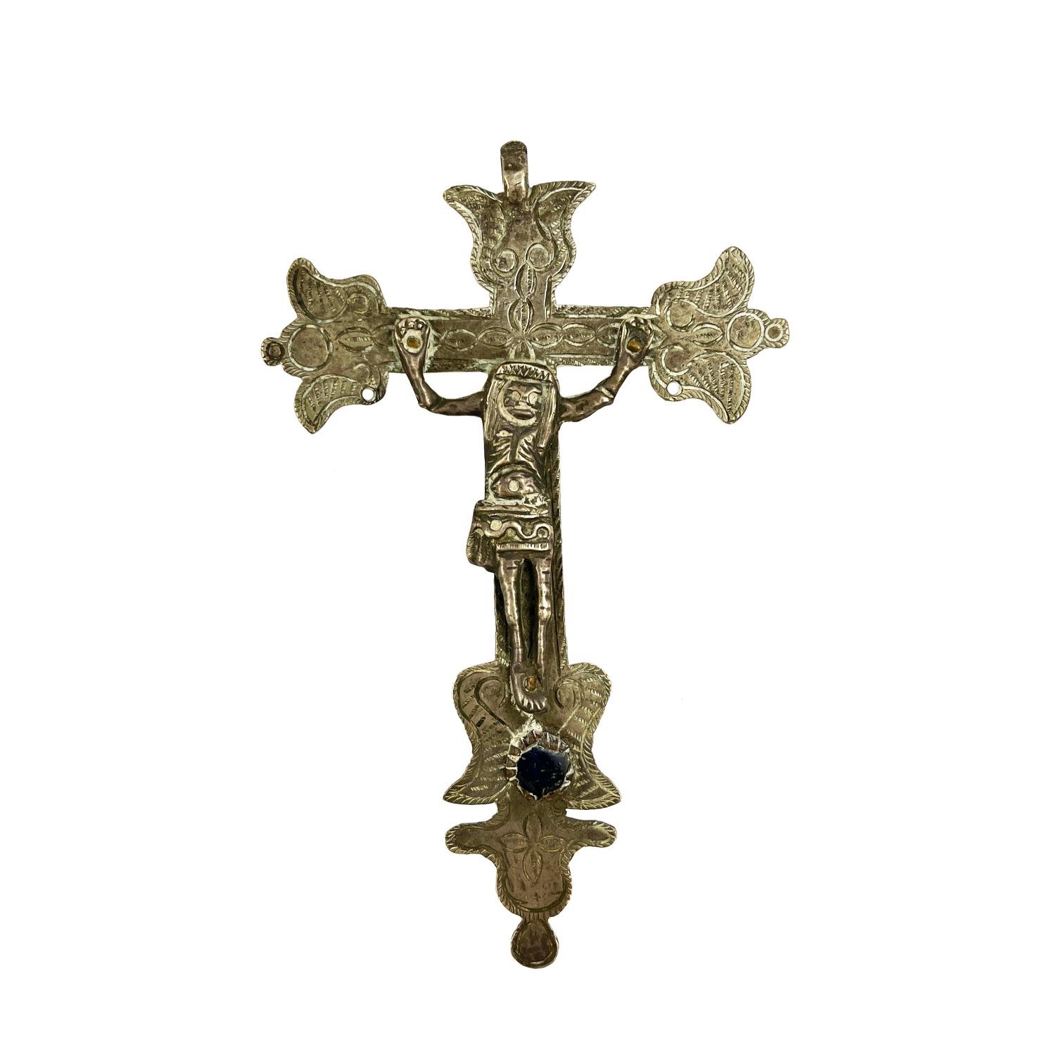 Crucifijo hispanoamericano s. XIX en plata