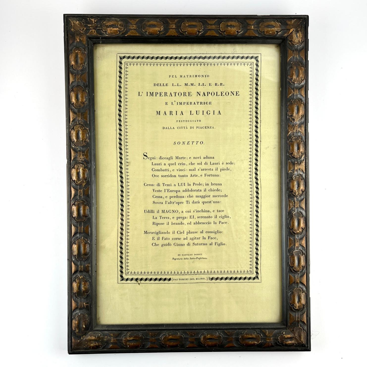 Impreso en seda italiano napoléonico 1810