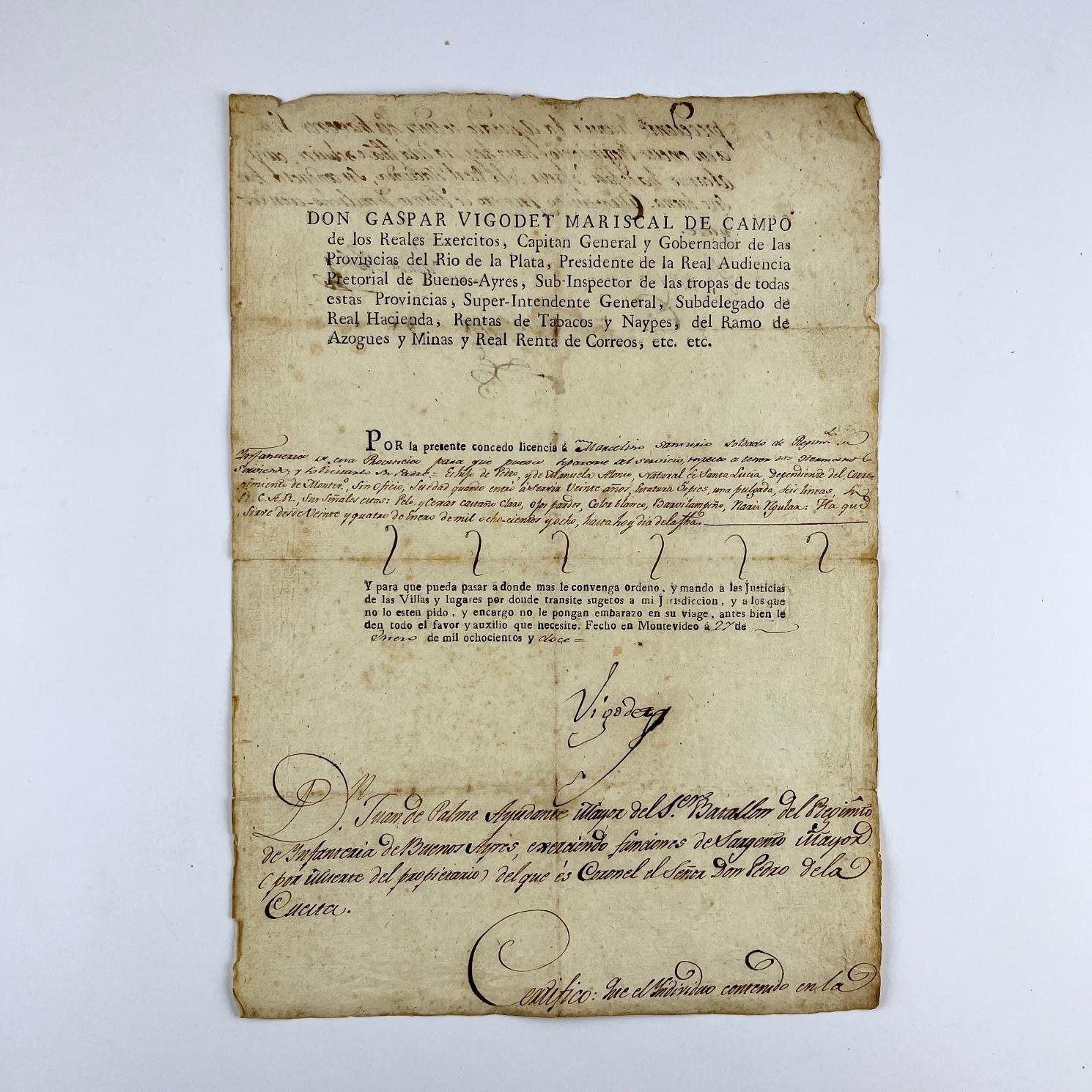 Documento Gaspar de Vigodet