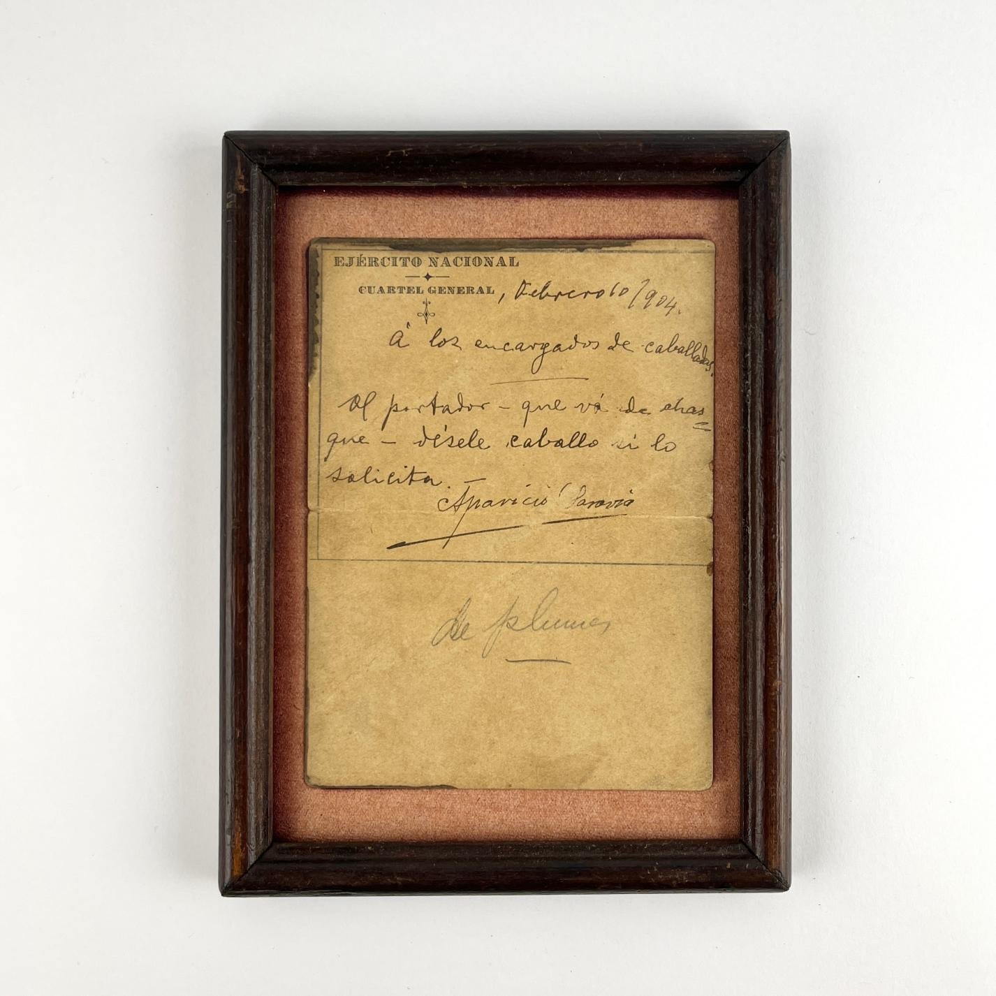 Manuscrito Aparicio Saravia