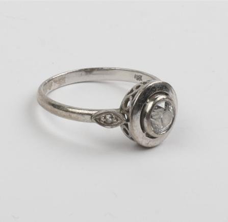 Anillo oro 18 K blanco y brillante