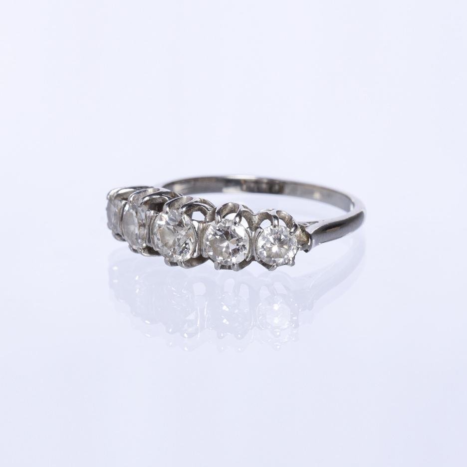 Anillo oro 18 K blanco y brillantes