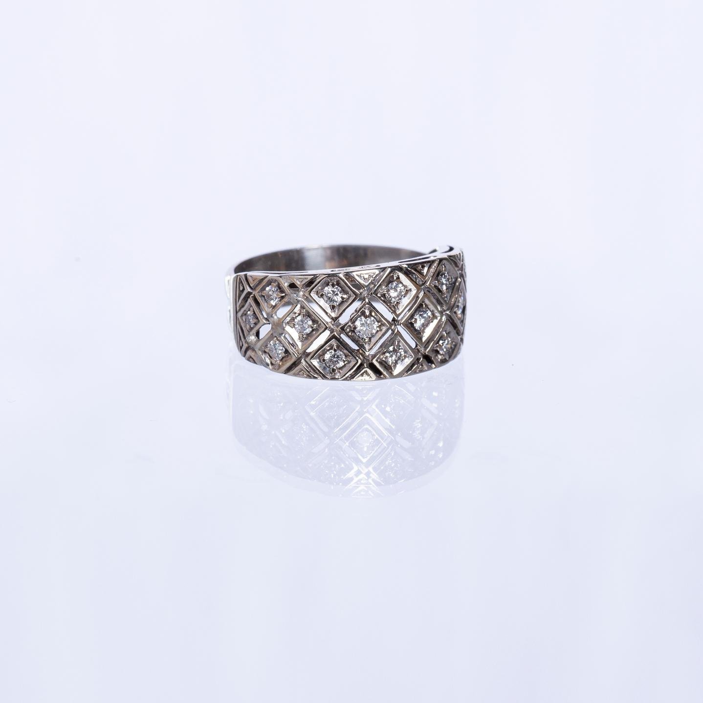 Anillo oro 18 K blanco y brillantes