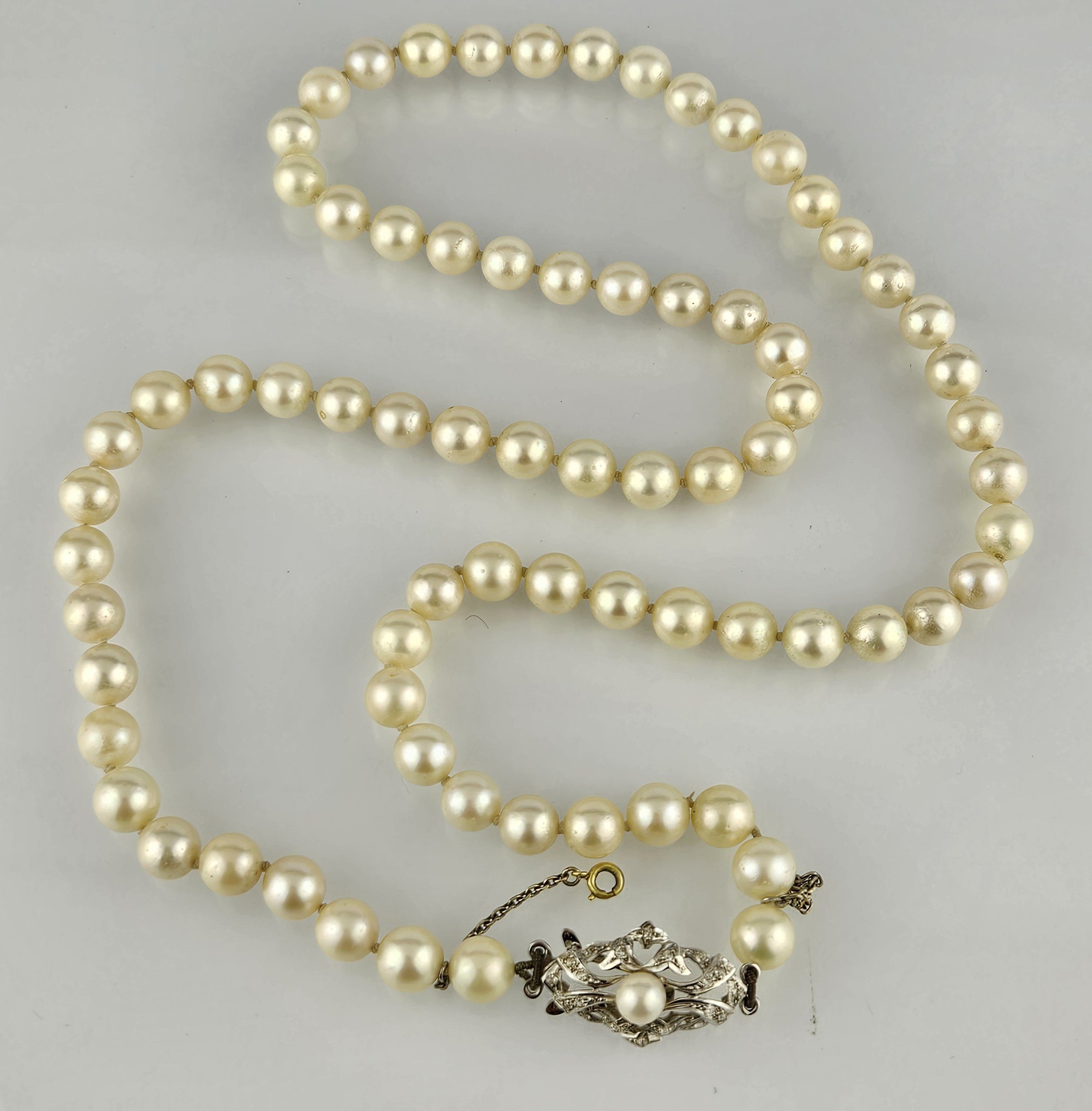 Collar perlas y oro 18 K blanco - Imagen 3