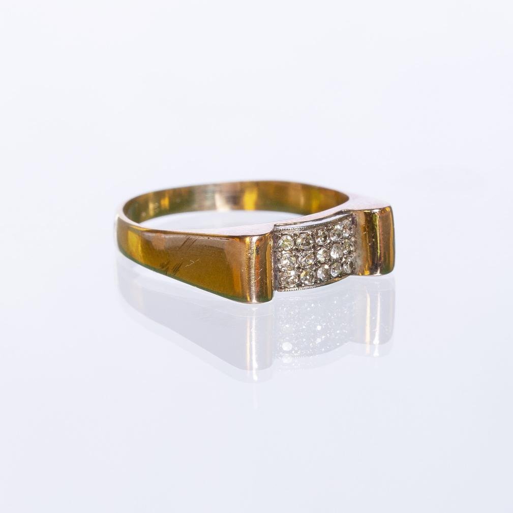 Anillo oro 18 K rosado y brillantes